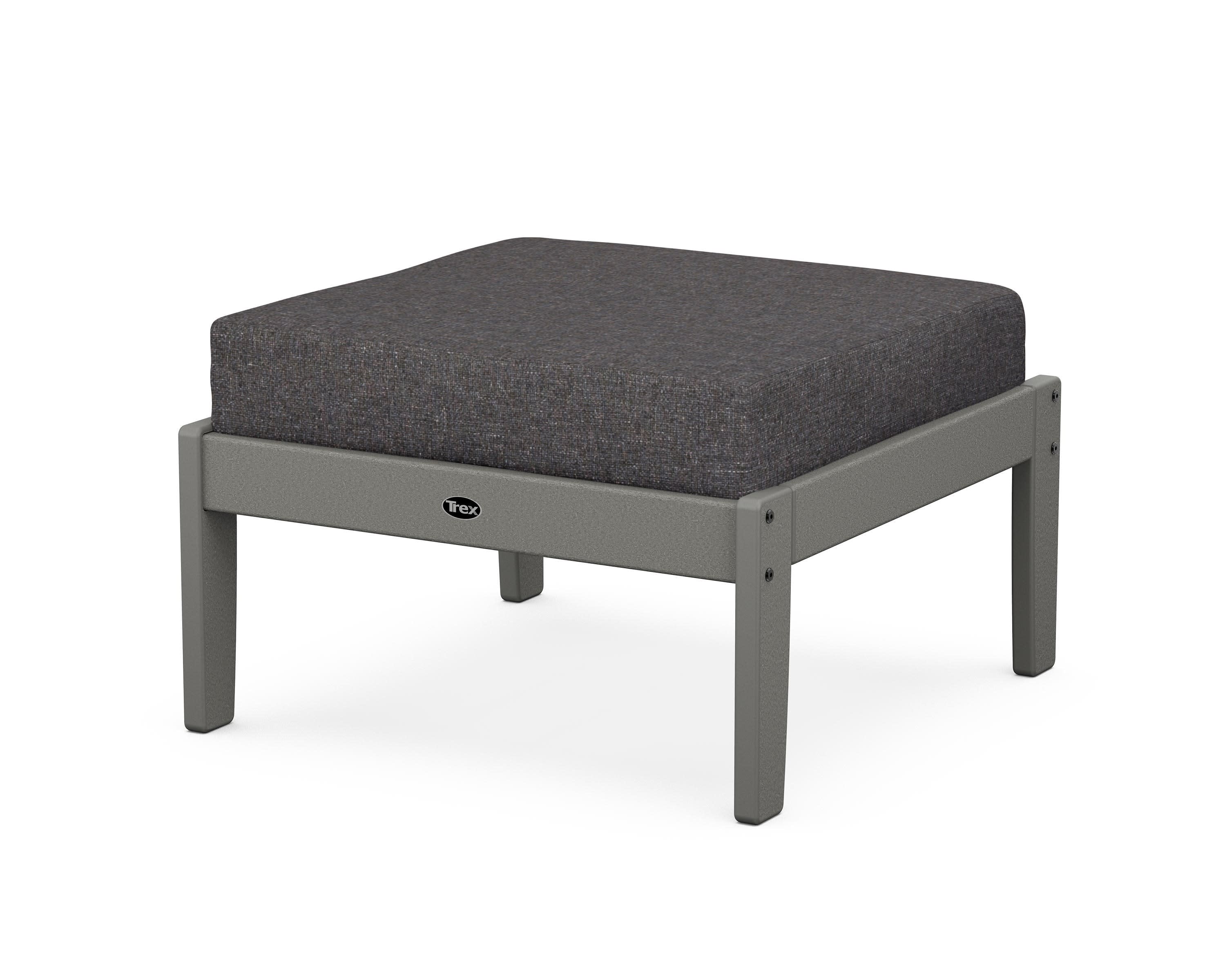 Yacht Club Deep Seating Ottoman in Stepping Stone / Ash Charcoal