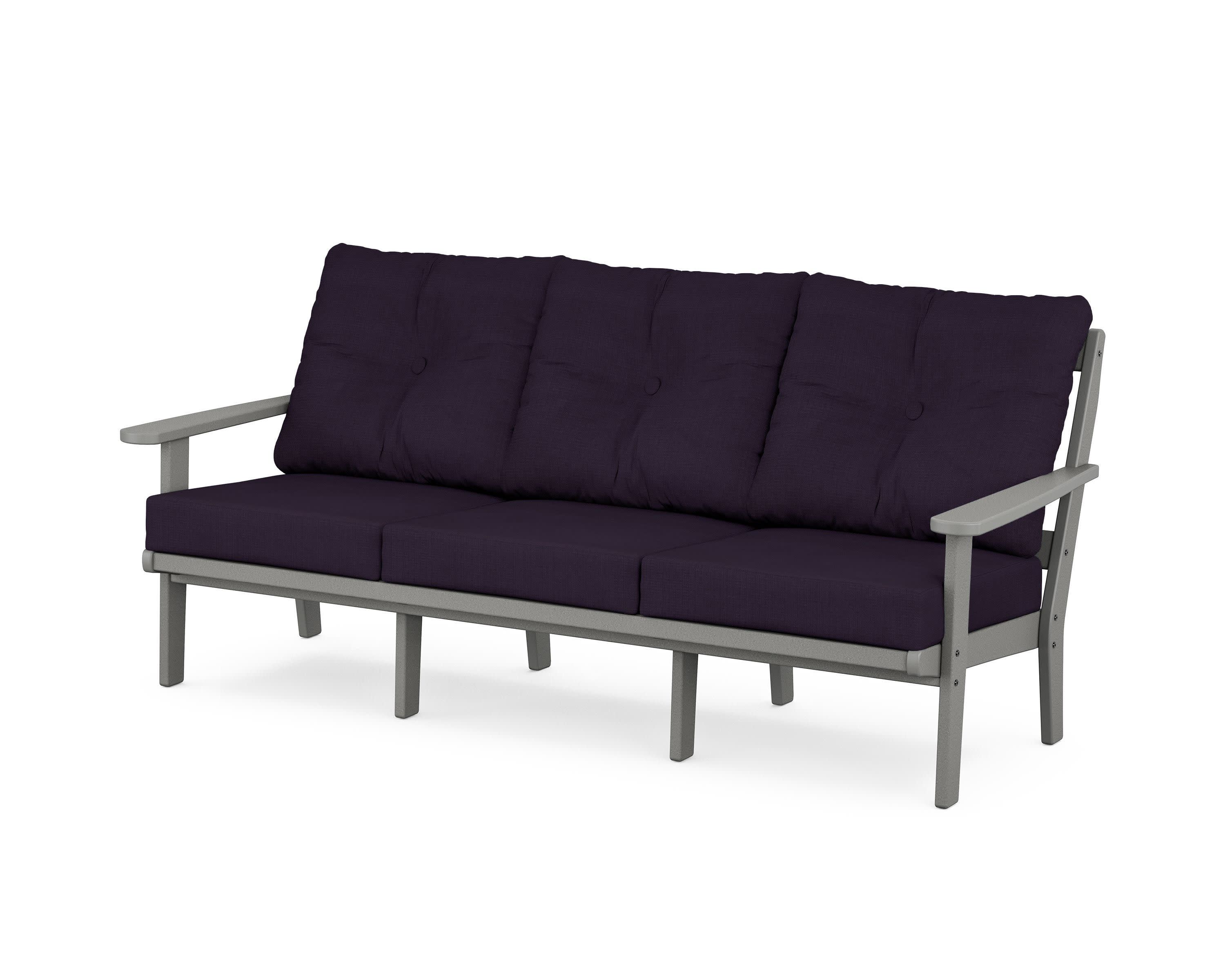 Cape Cod Deep Seating Sofa in Stepping Stone / Navy Linen