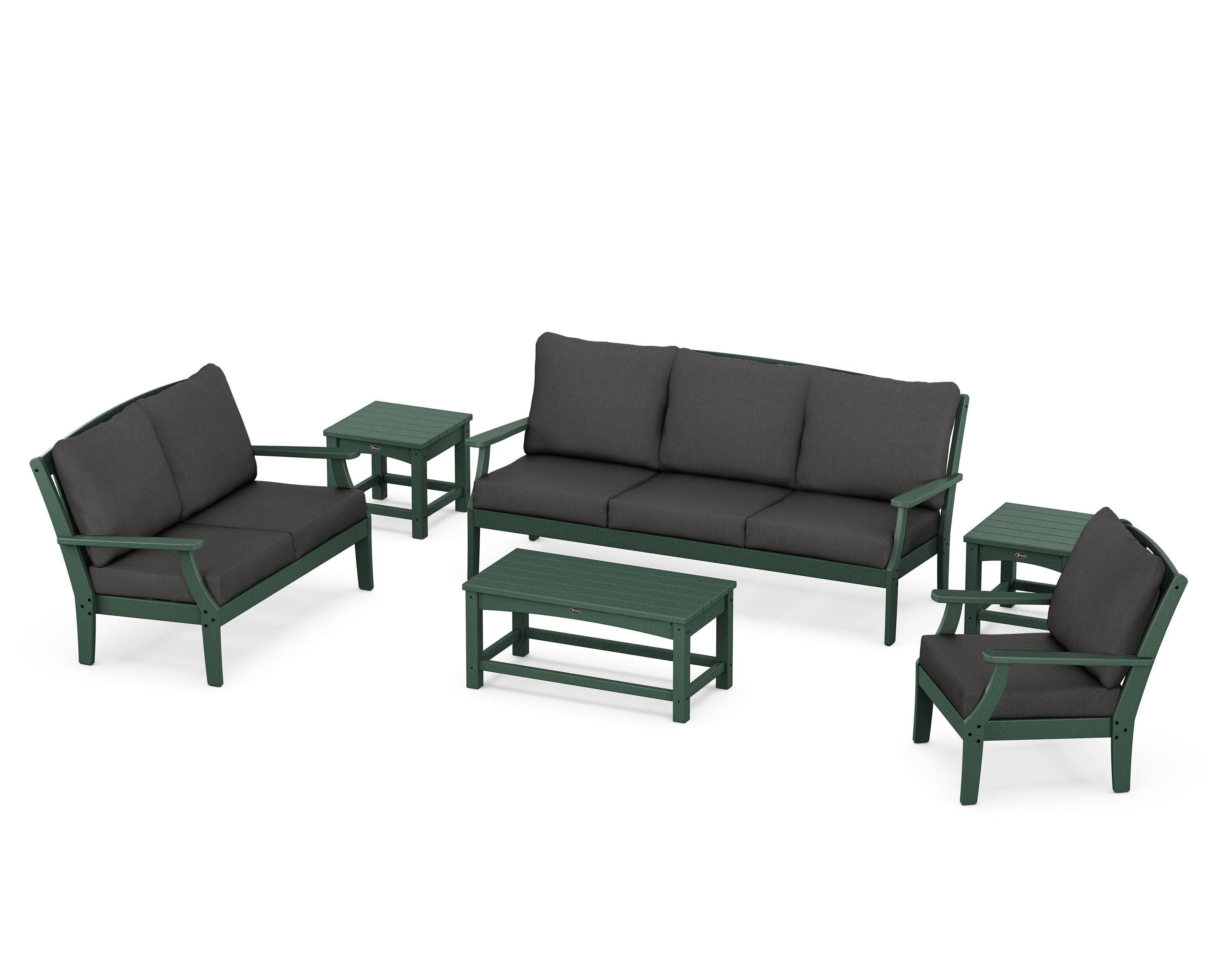 Yacht Club 6-Piece Deep Seating Set in Rainforest Canopy / Spectrum Carbon
