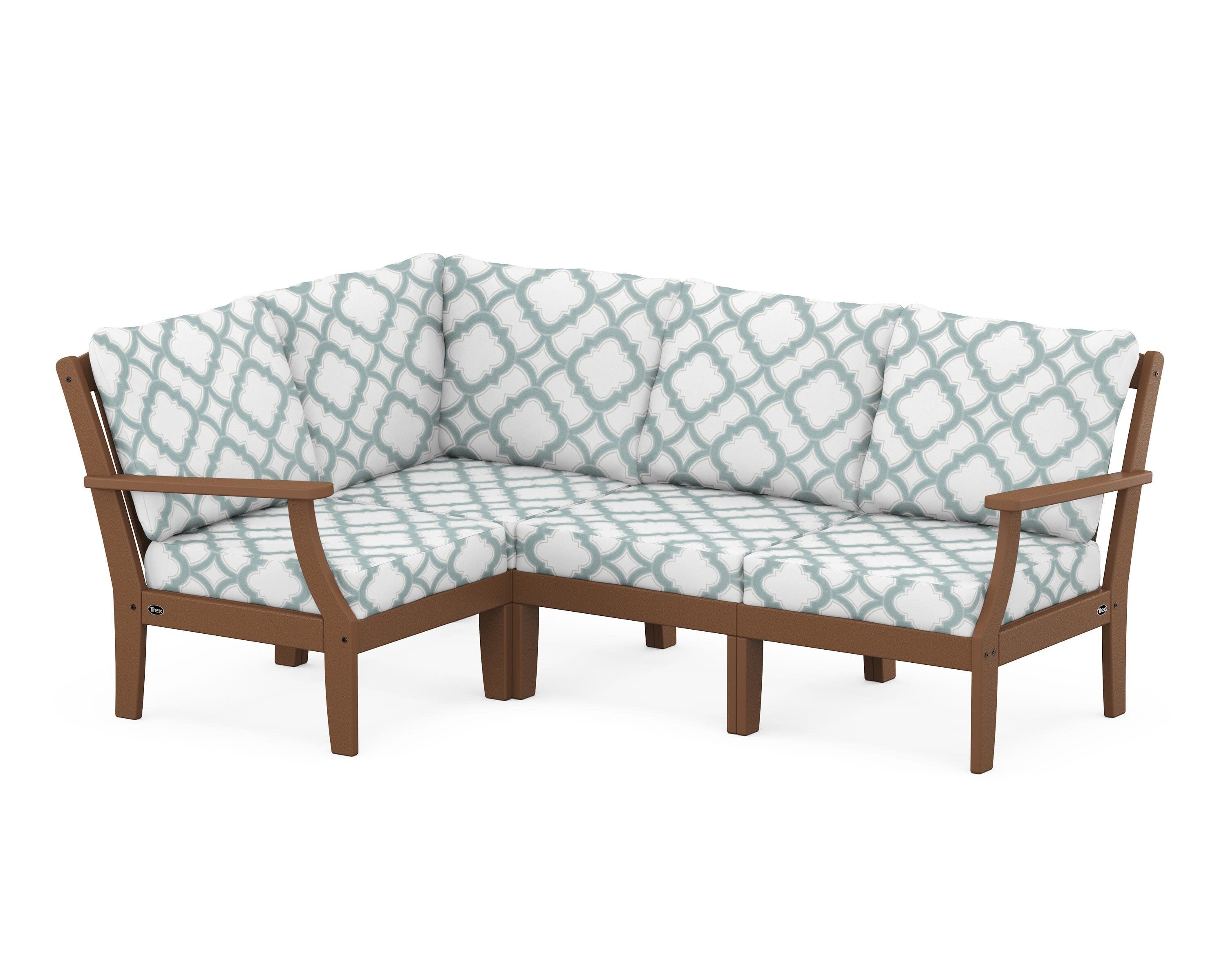 Yacht Club Modular 4-Piece Deep Seating Set in Tree House / Trellis Glacier Spa