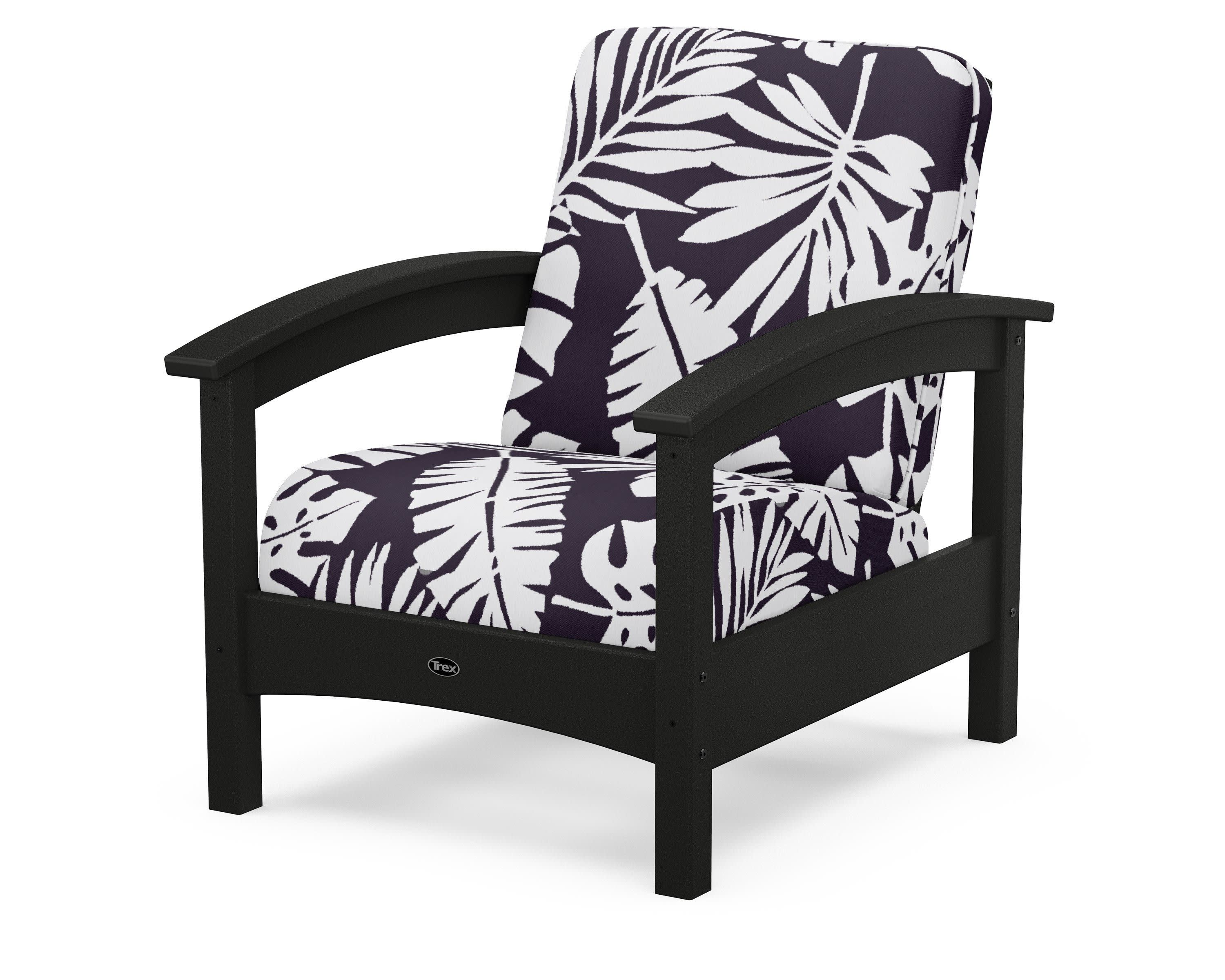 Rockport Club Chair in Charcoal Black / Leaf Navy