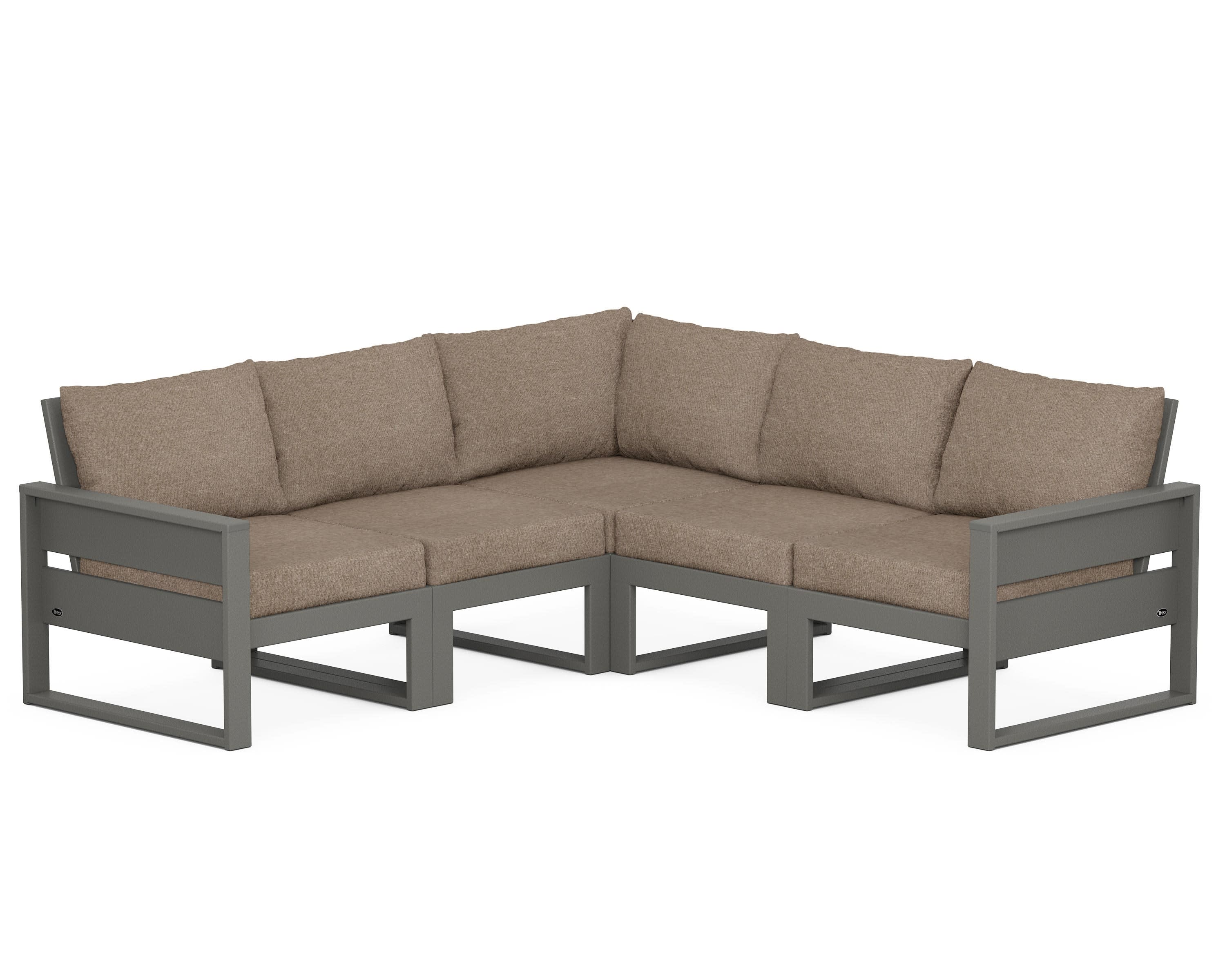 Eastport 5-Piece Sectional in Stepping Stone / Spiced Burlap
