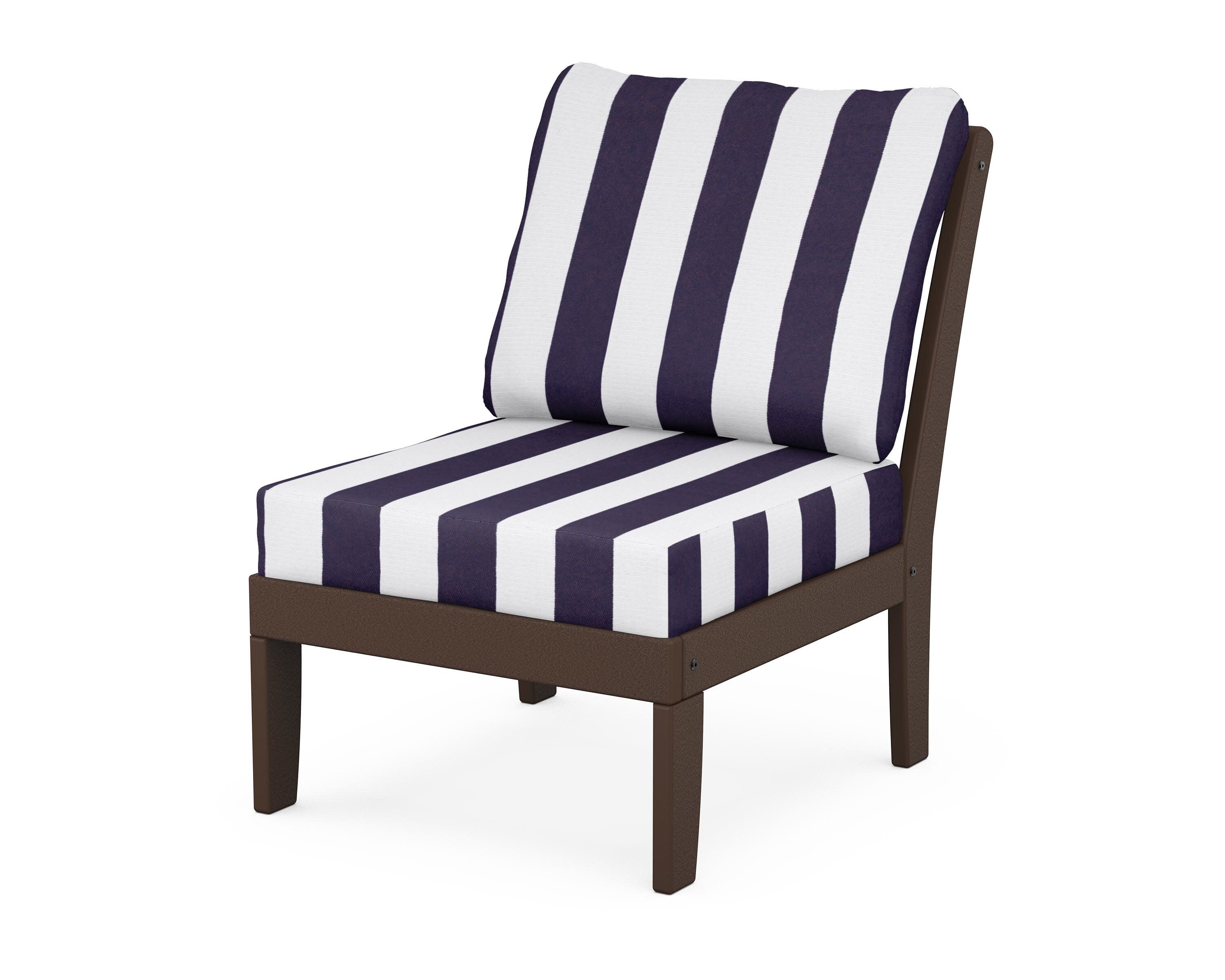 Yacht Club Modular Armless Chair in Vintage Lantern / Cabana Stripe Navy