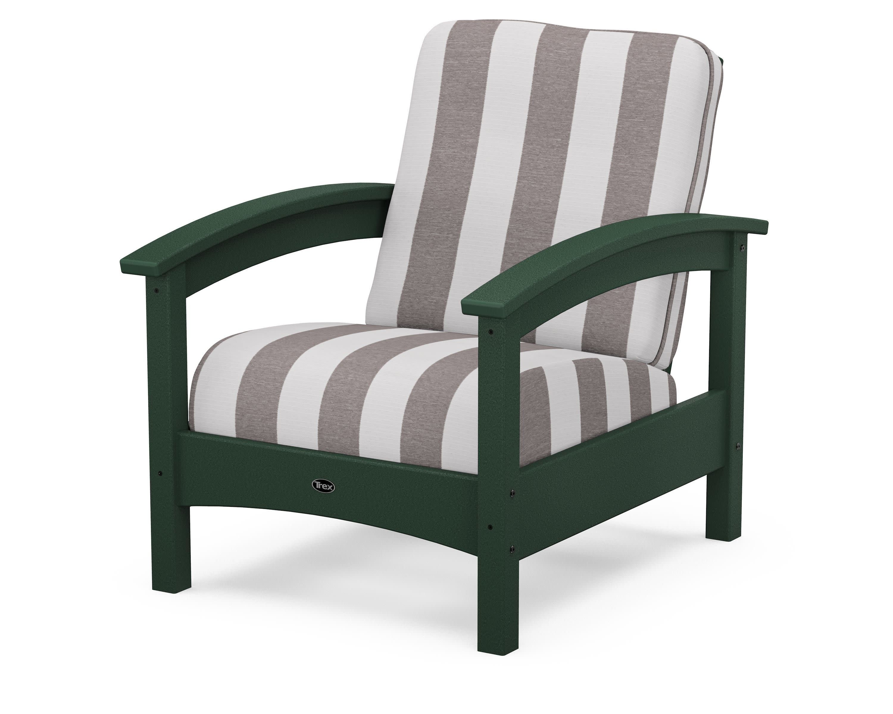 Rockport Club Chair in Rainforest Canopy / Cabana Stripe Grey Mist