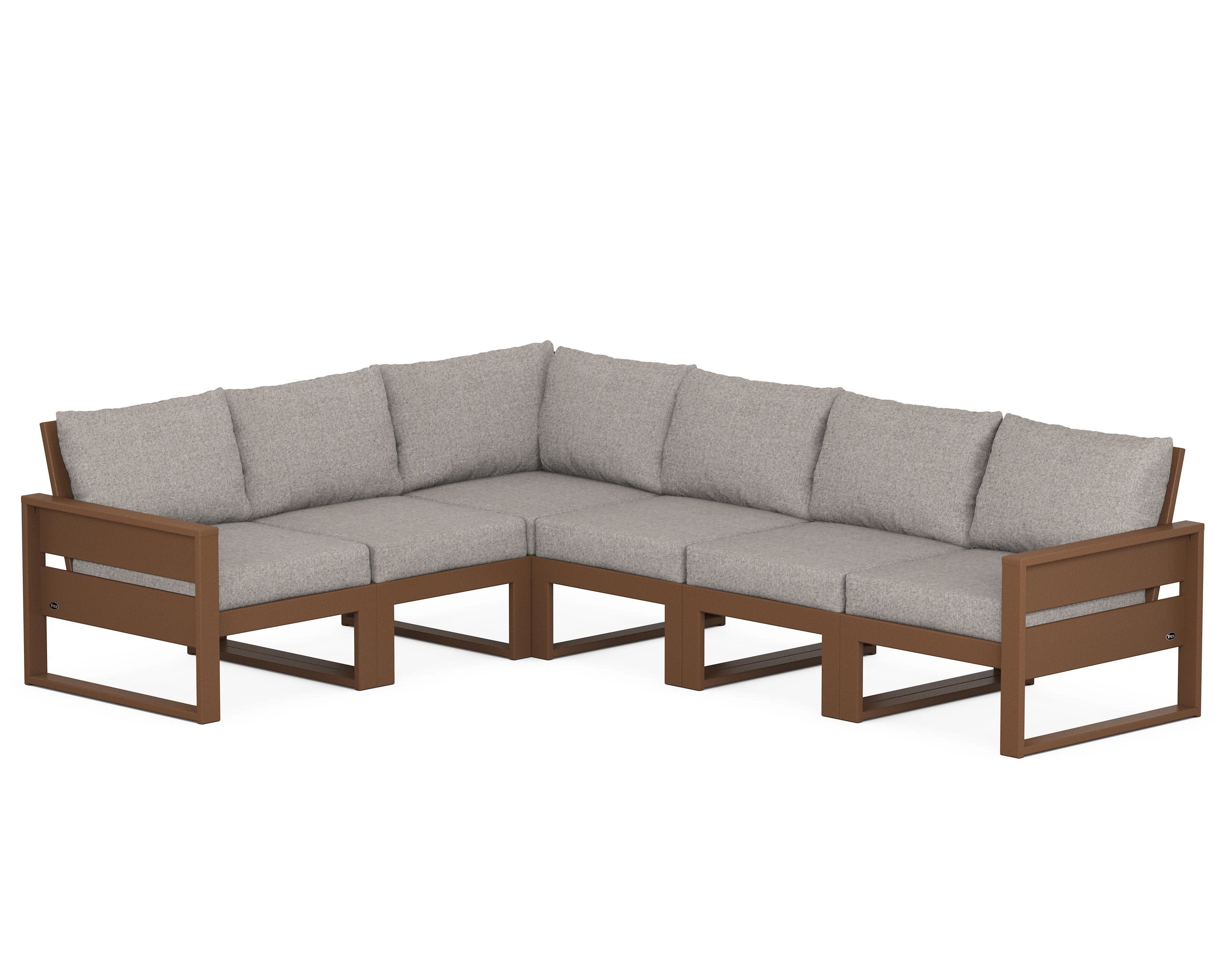 Eastport 6-Piece Sectional in Tree House / Weathered Tweed