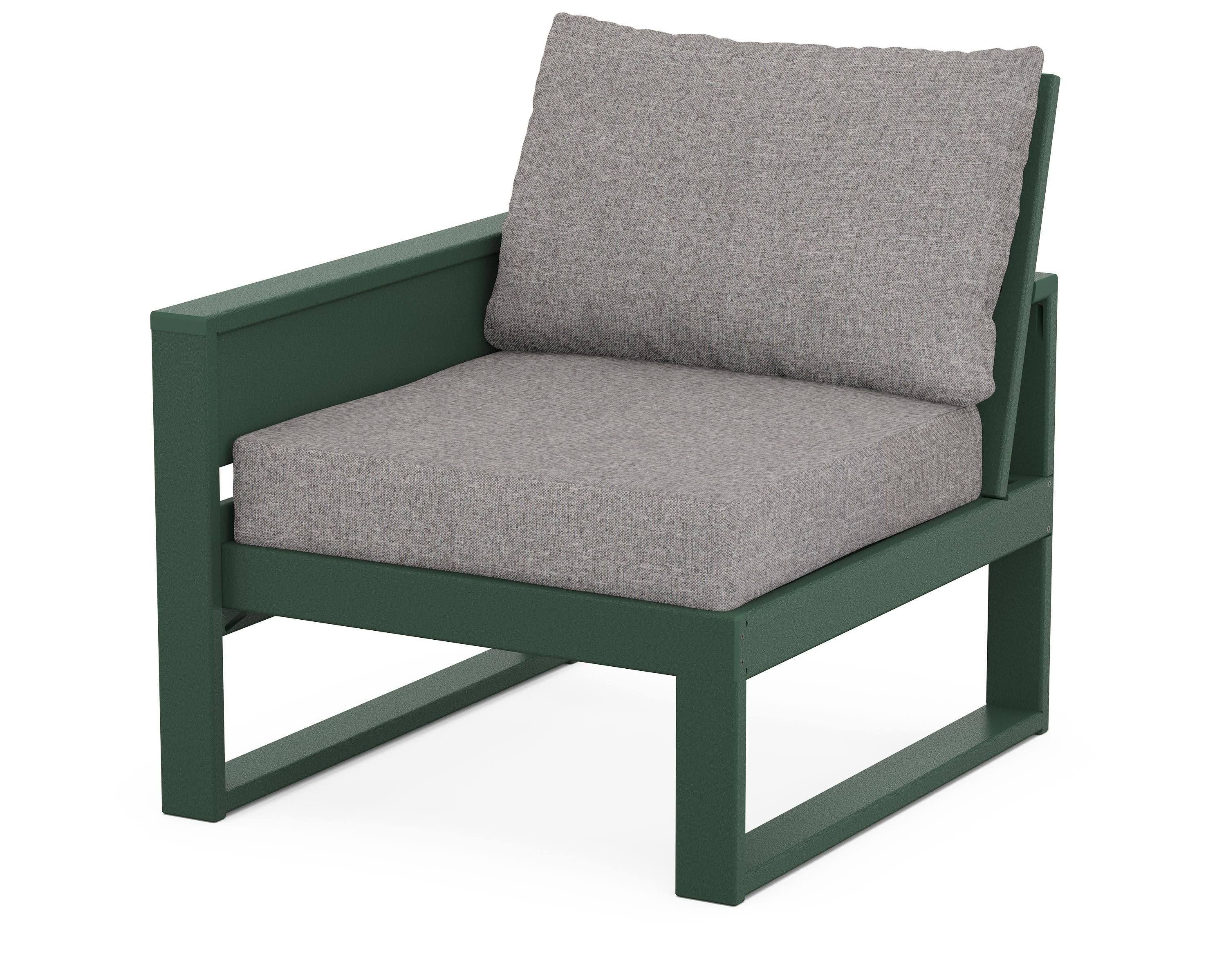 Eastport Modular Left Arm Chair in Rainforest Canopy / Grey Mist