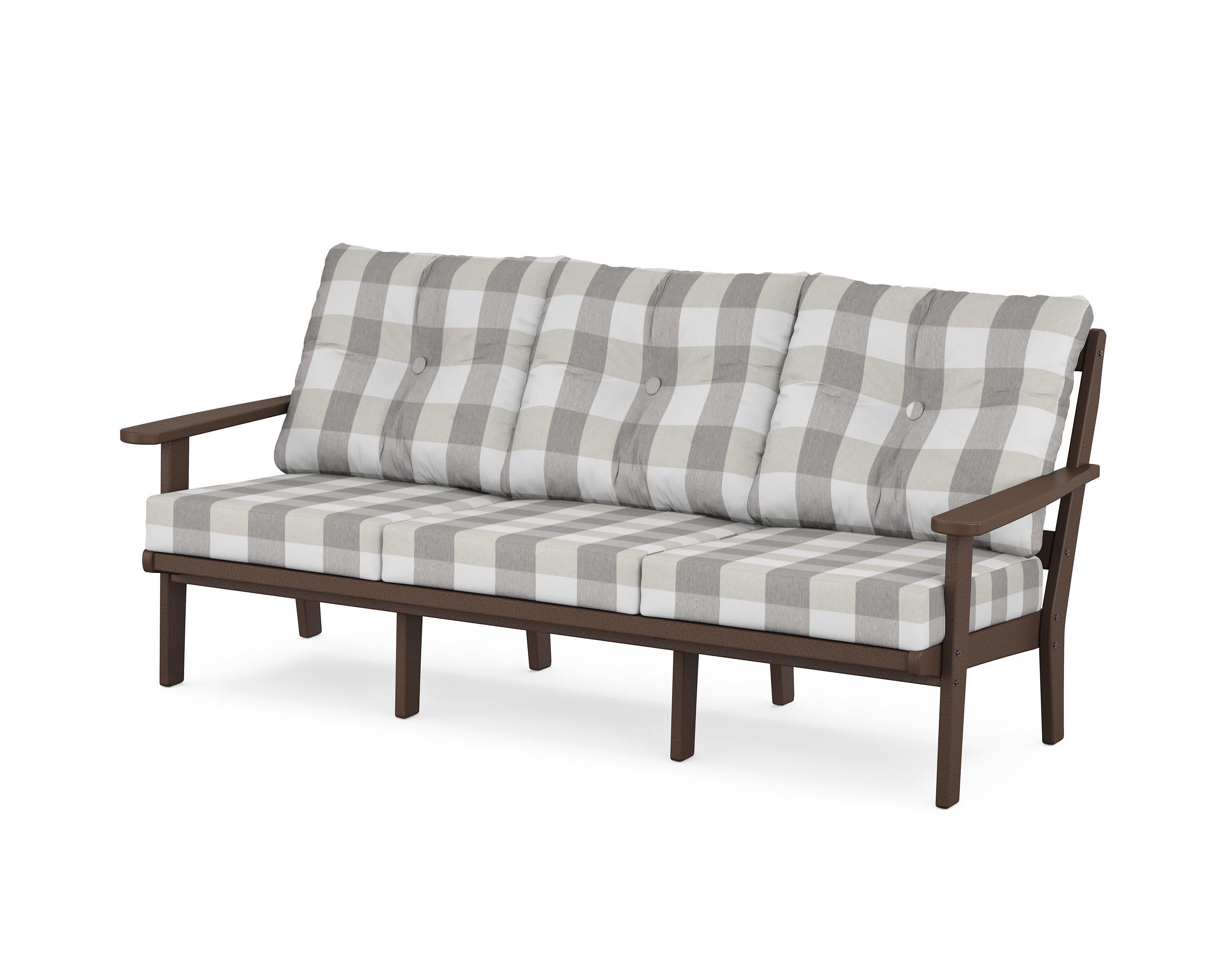 Cape Cod Deep Seating Sofa in Vintage Lantern / Buffalo Plaid Grey Mist