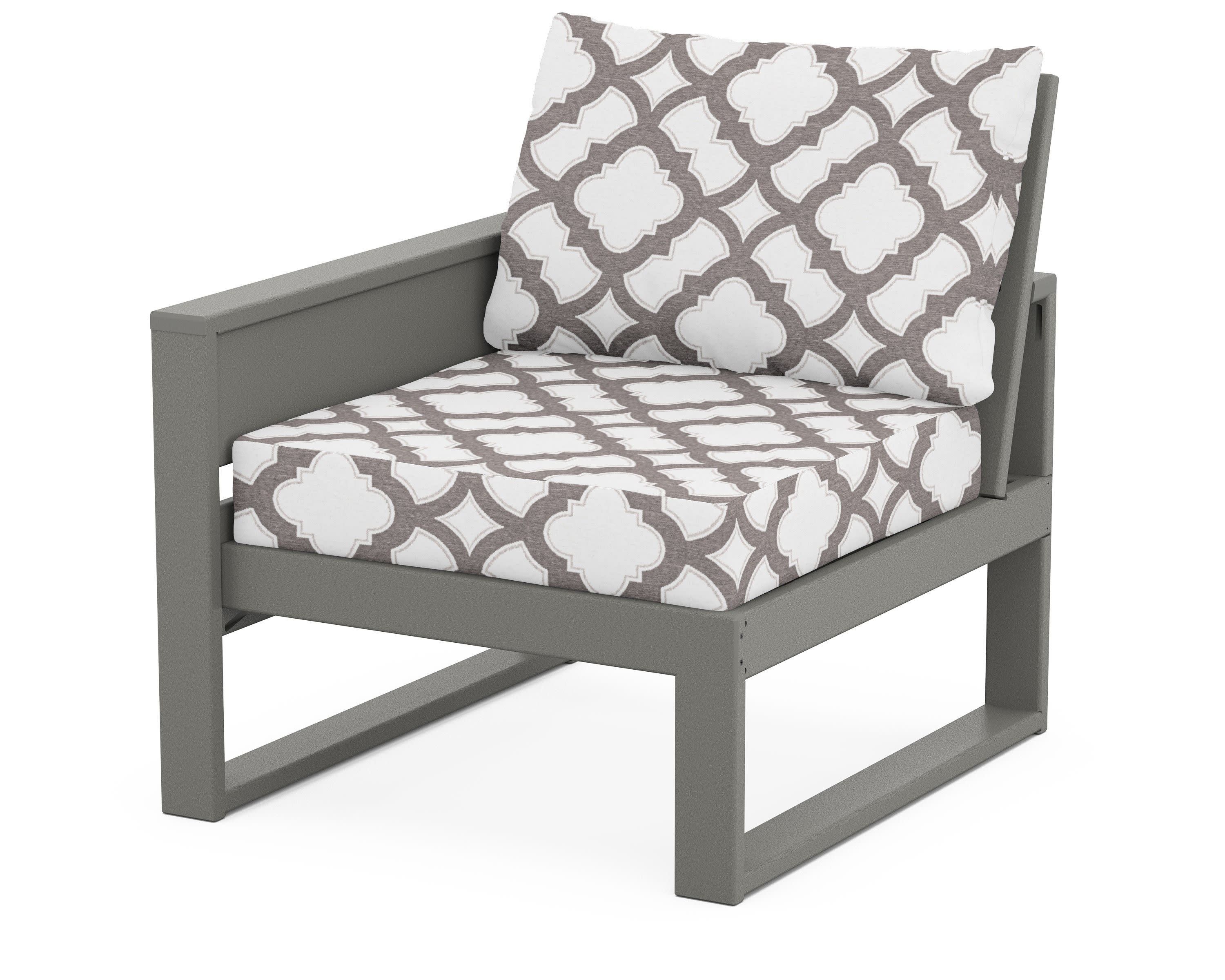 Eastport Modular Left Arm Chair in Stepping Stone / Trellis Grey Mist