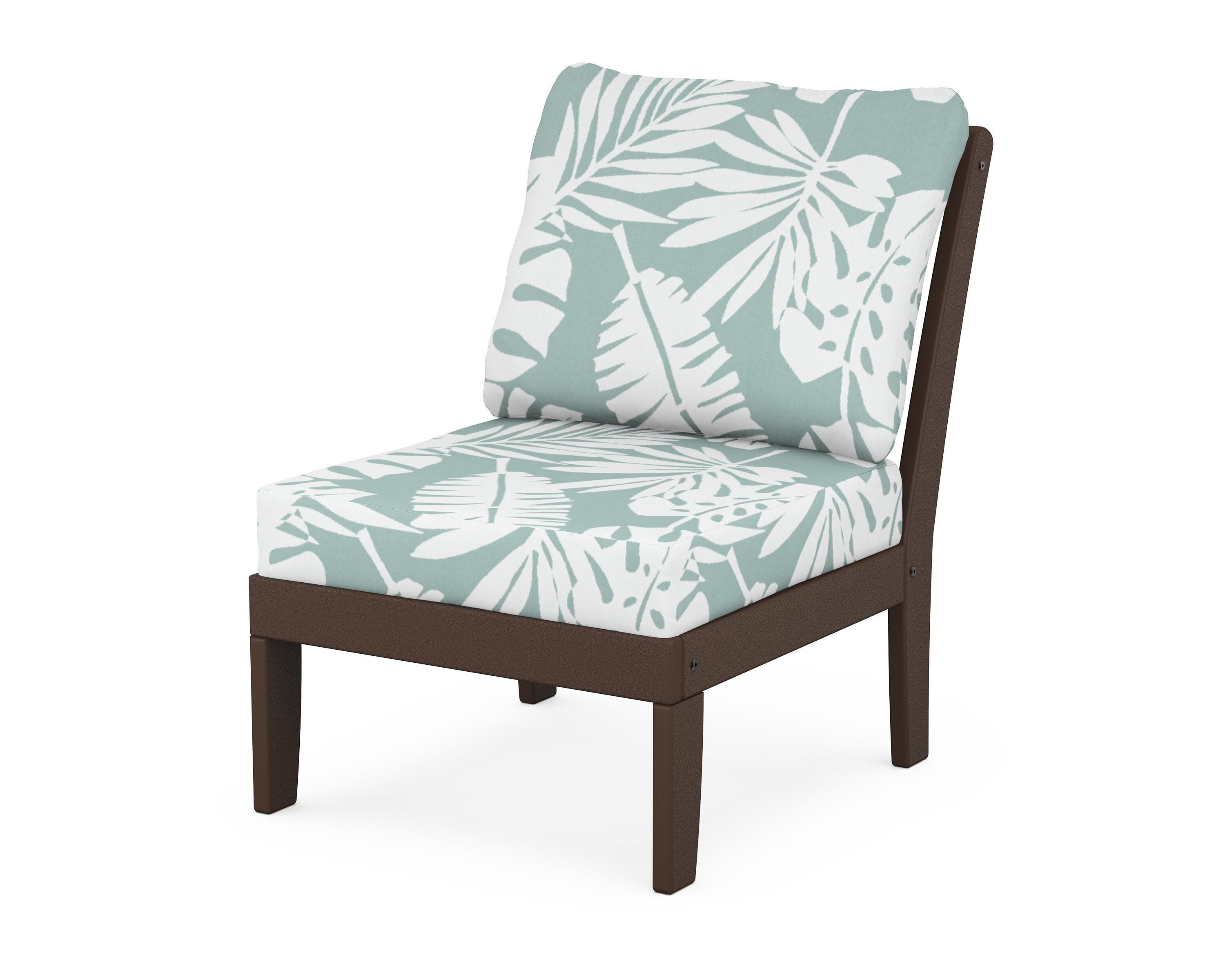 Yacht Club Modular Armless Chair in Vintage Lantern / Leaf Glacier Spa