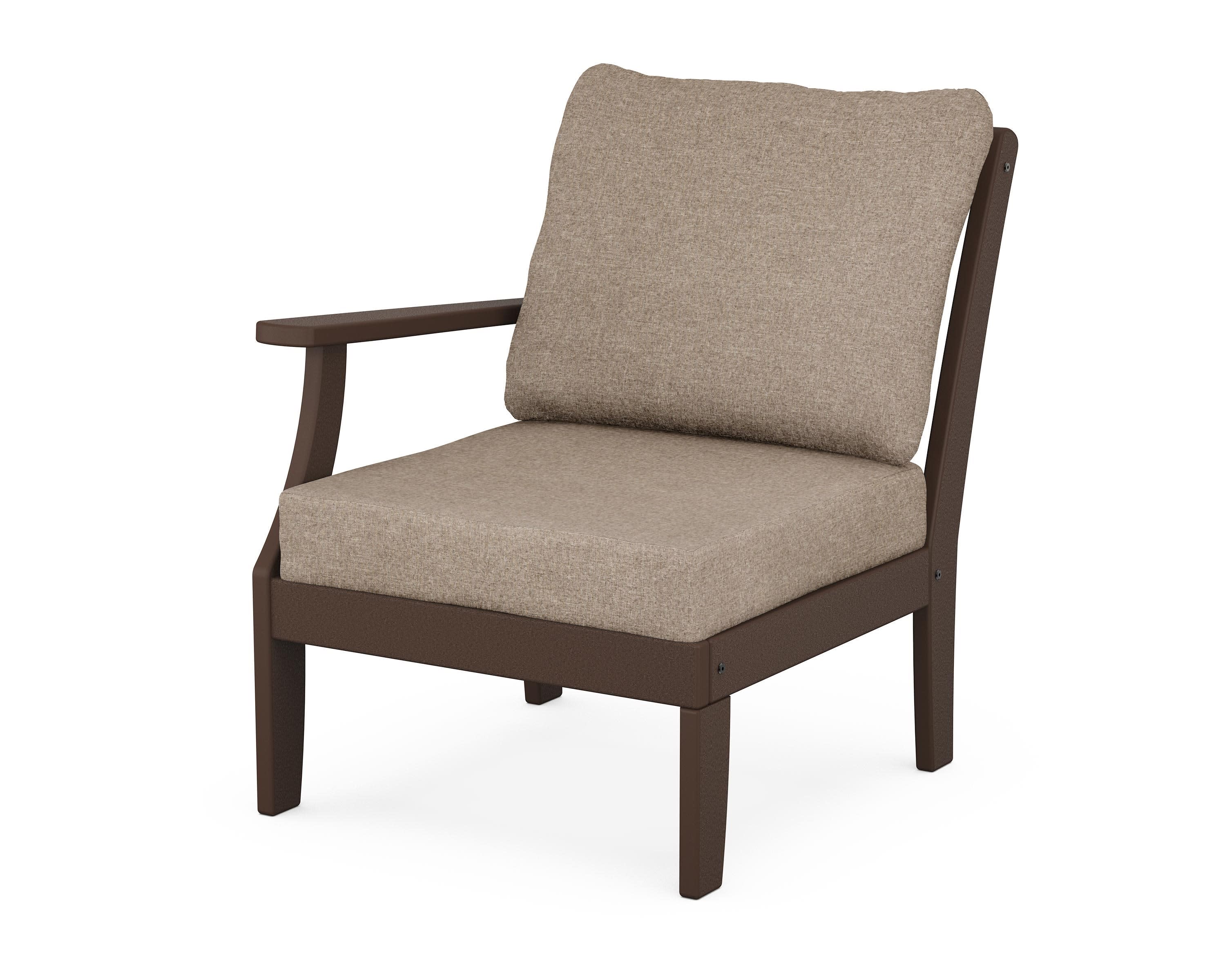 Yacht Club Modular Left Arm Chair in Vintage Lantern / Spiced Burlap