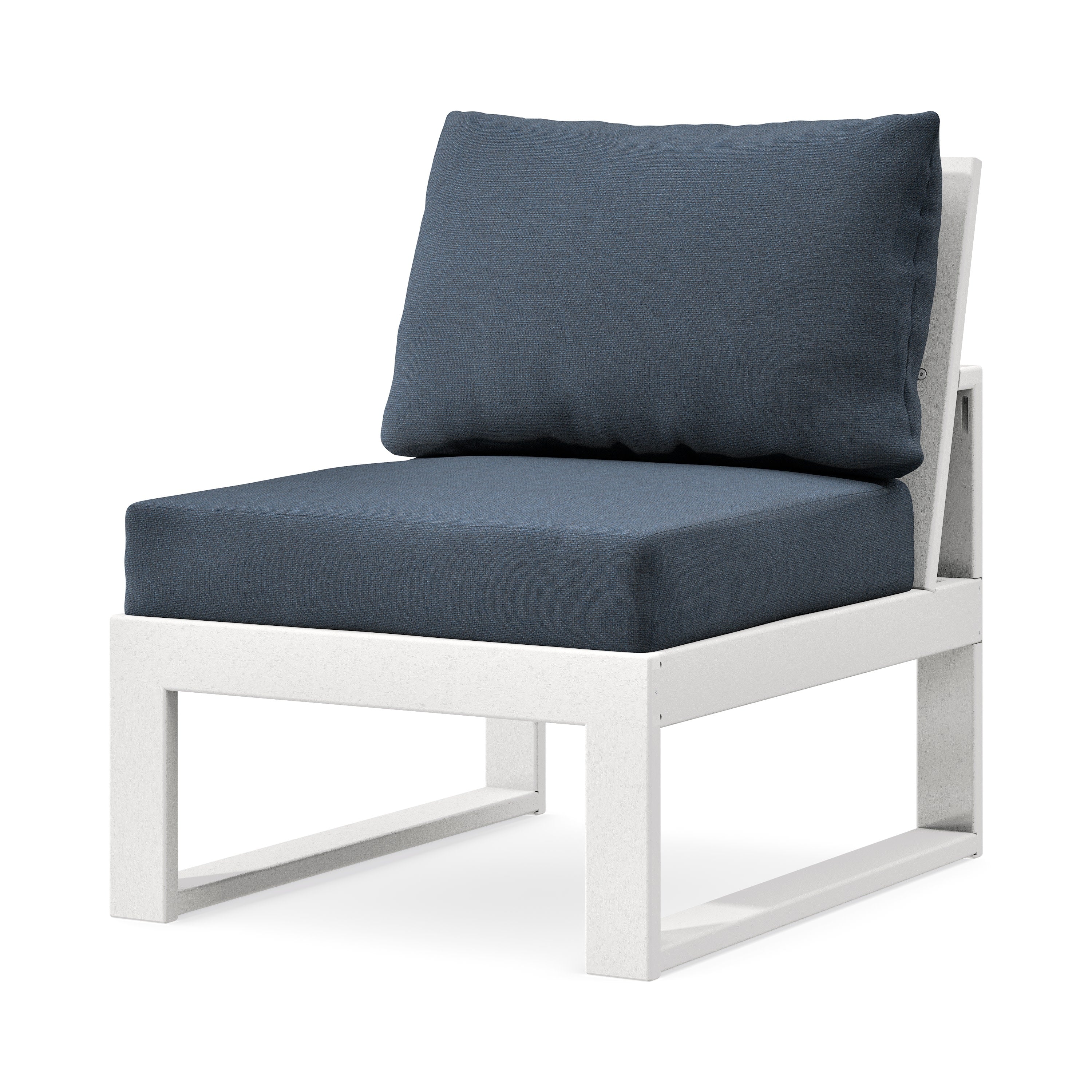 Modular Armless Chair in White / Marine Indigo