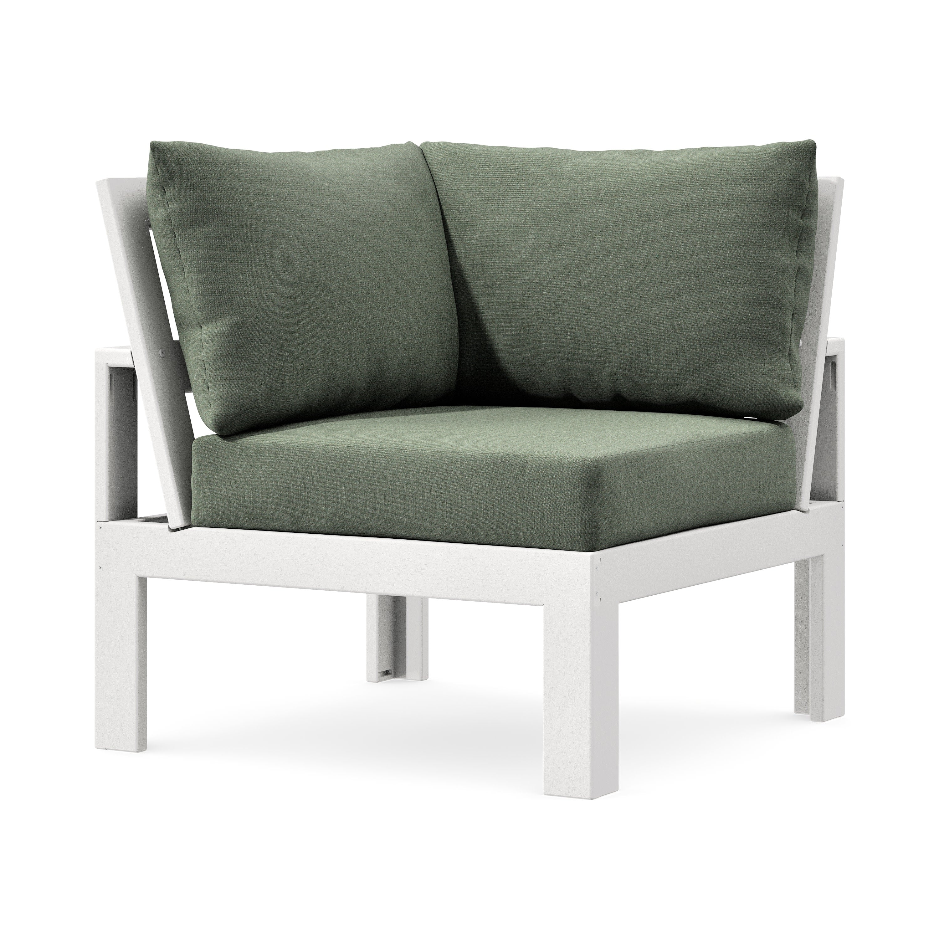 Modular Corner Chair in White / Cast Sage