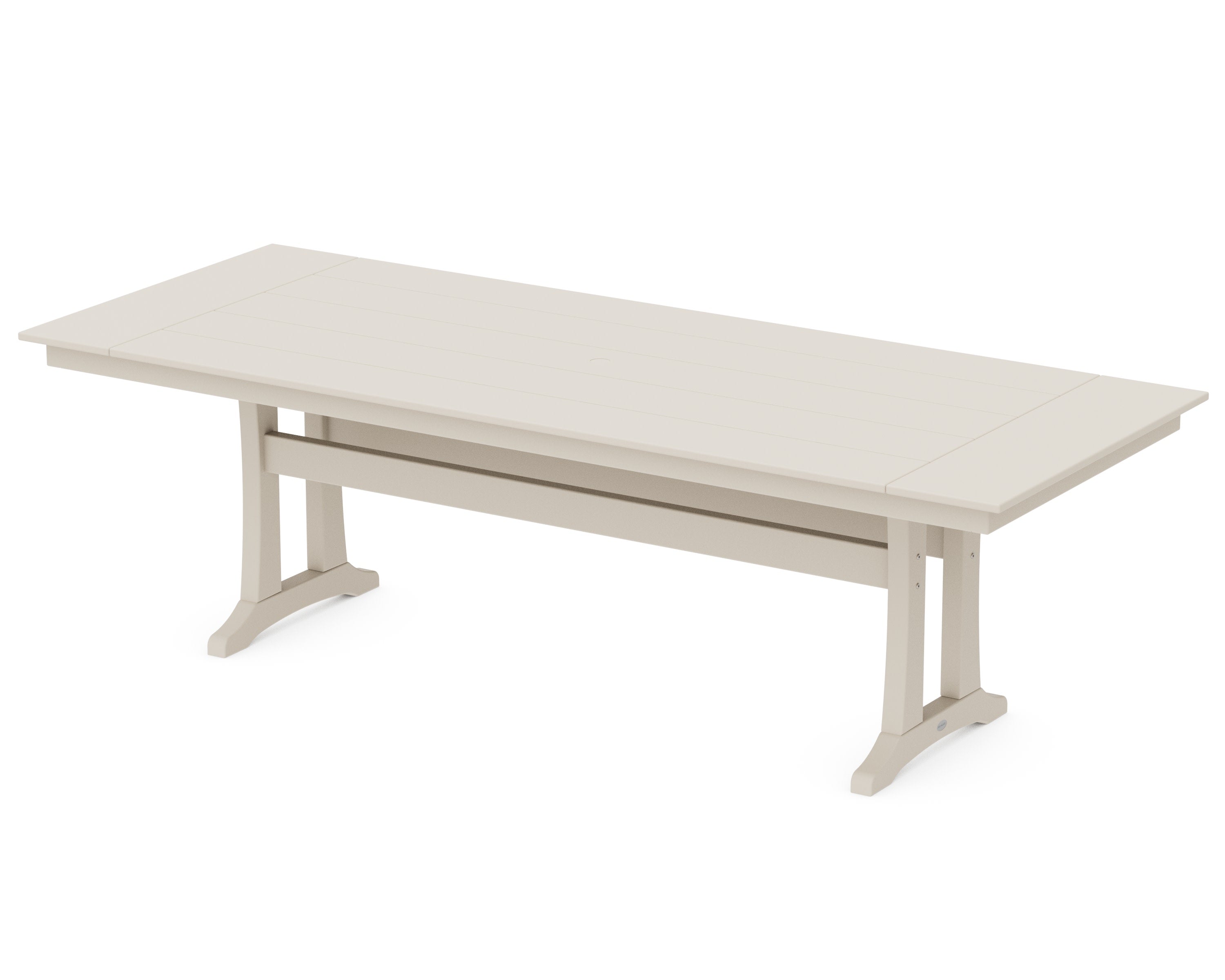 Farmhouse Trestle 38 x 96 Dining Table in Sand Castle