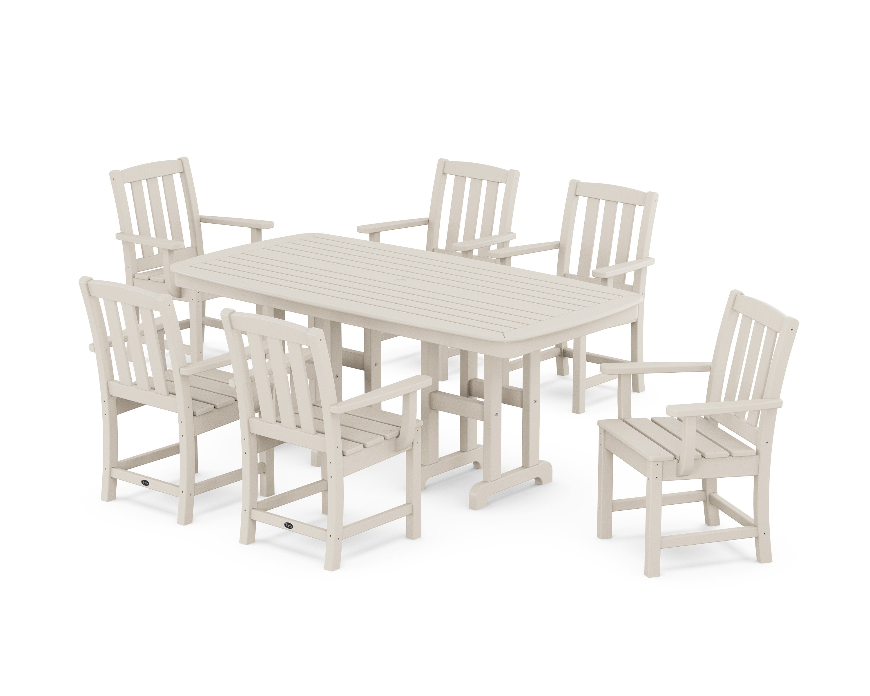 Cape Cod Arm Chair 7-Piece Dining Set in Sand Castle