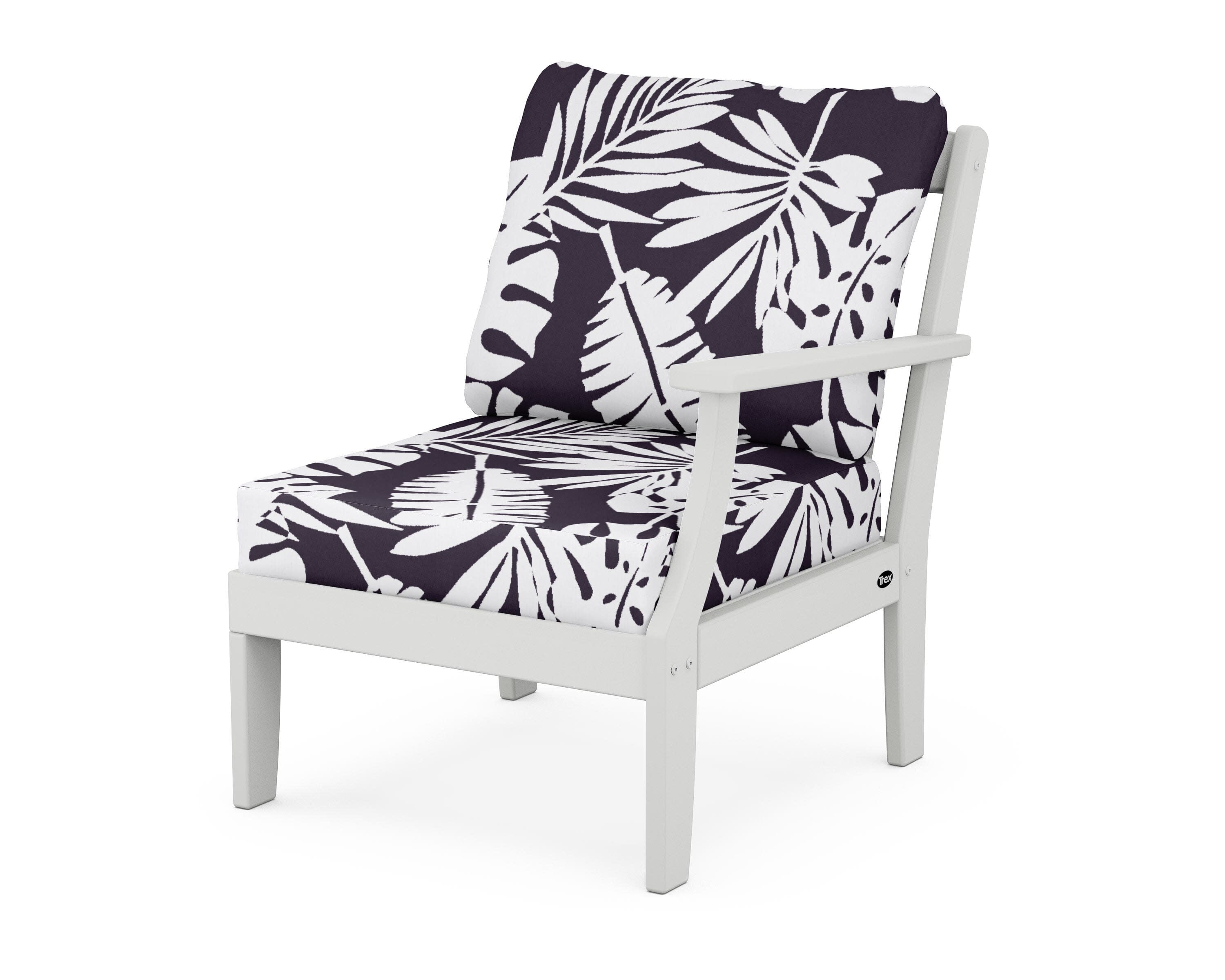 Yacht Club Modular Right Arm Chair in Classic White / Leaf Navy