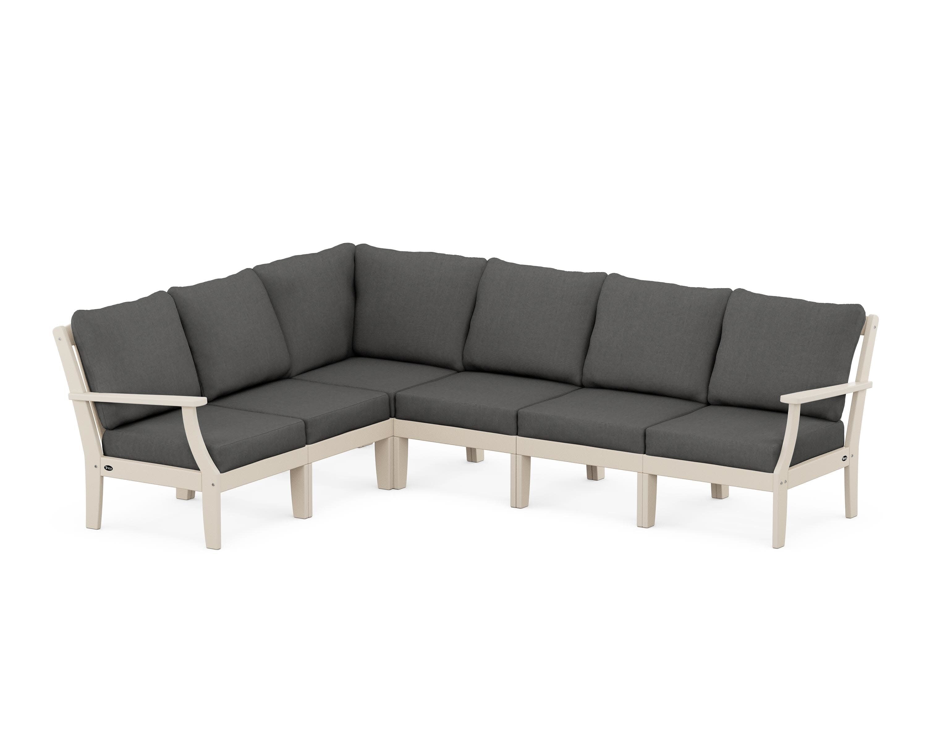 Yacht Club Modular 6-Piece Deep Seating Set in Sand Castle / Spectrum Carbon