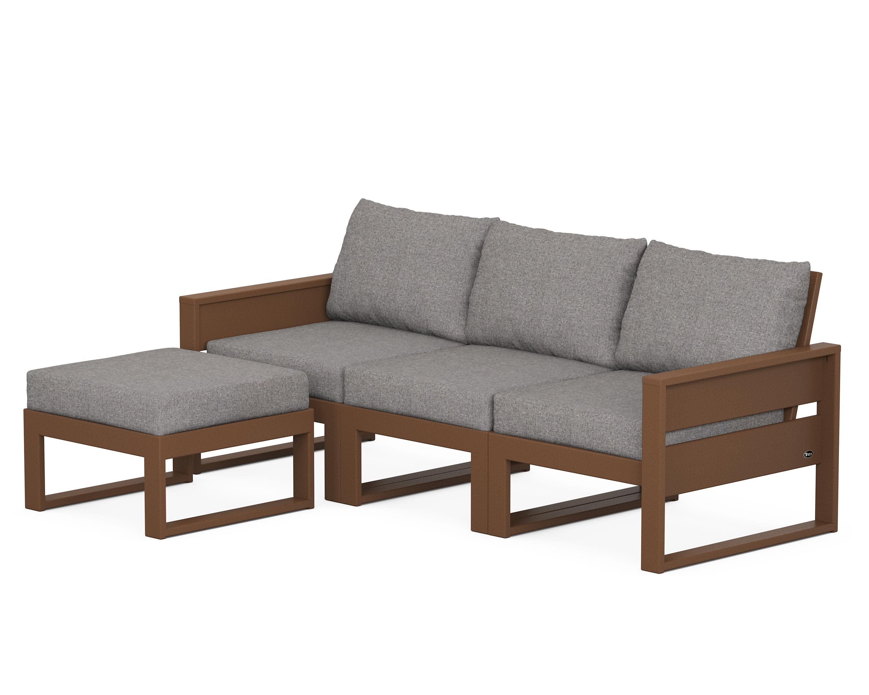 Eastport 4- Piece Sectional with Ottoman in Tree House / Grey Mist