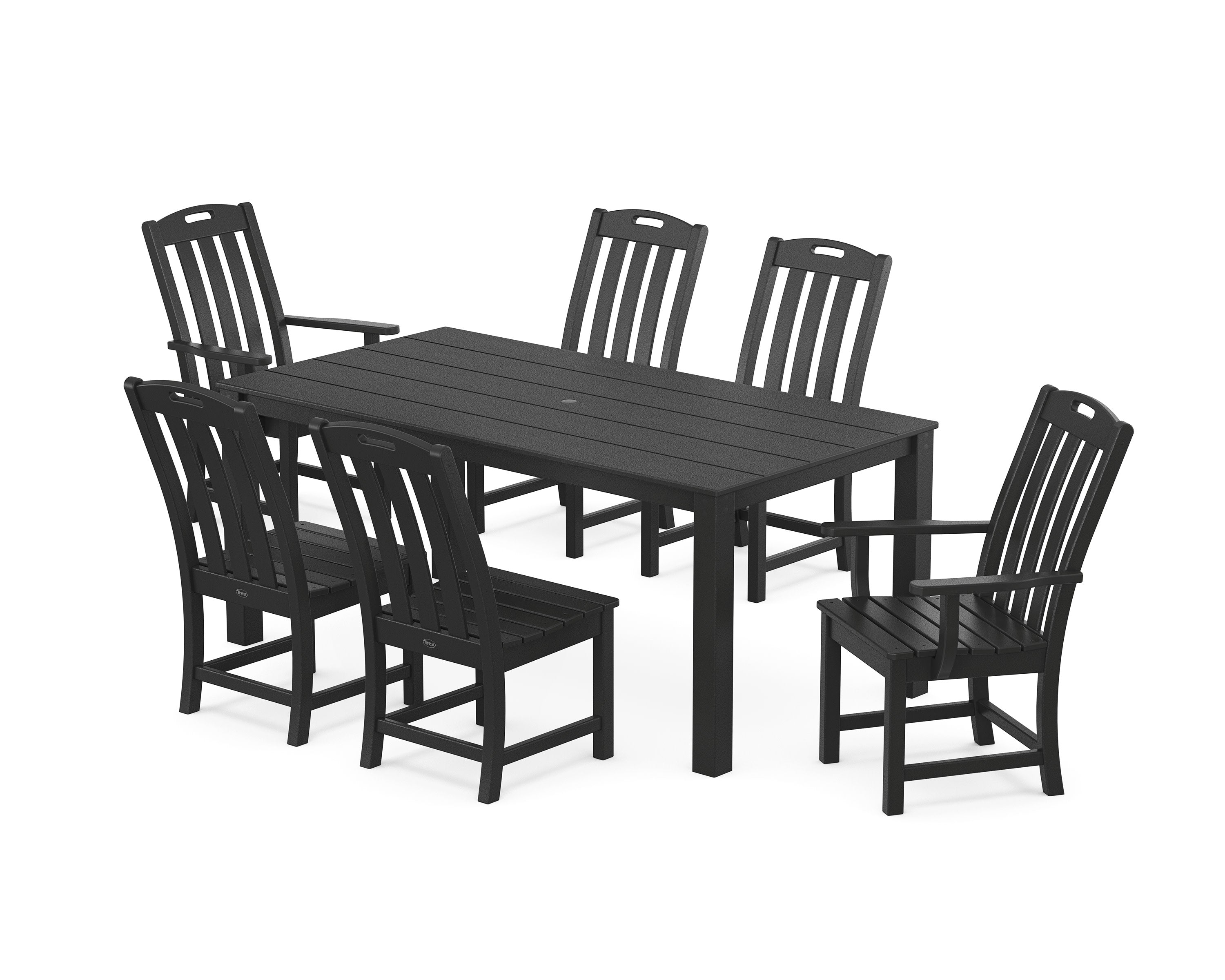 Yacht Club 7-Piece Parsons Dining Set in Charcoal Black