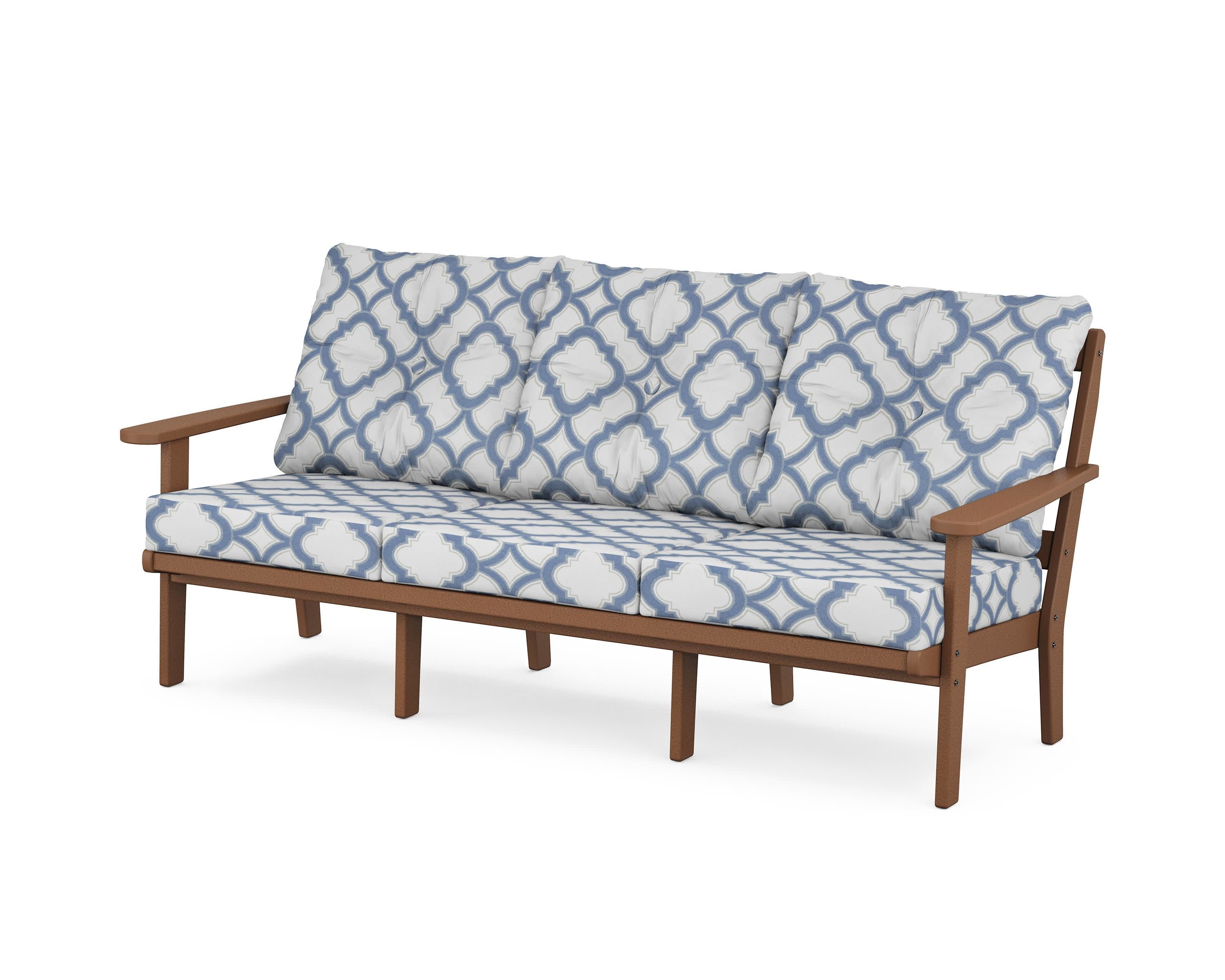 Cape Cod Deep Seating Sofa in Tree House / Trellis Sky Blue