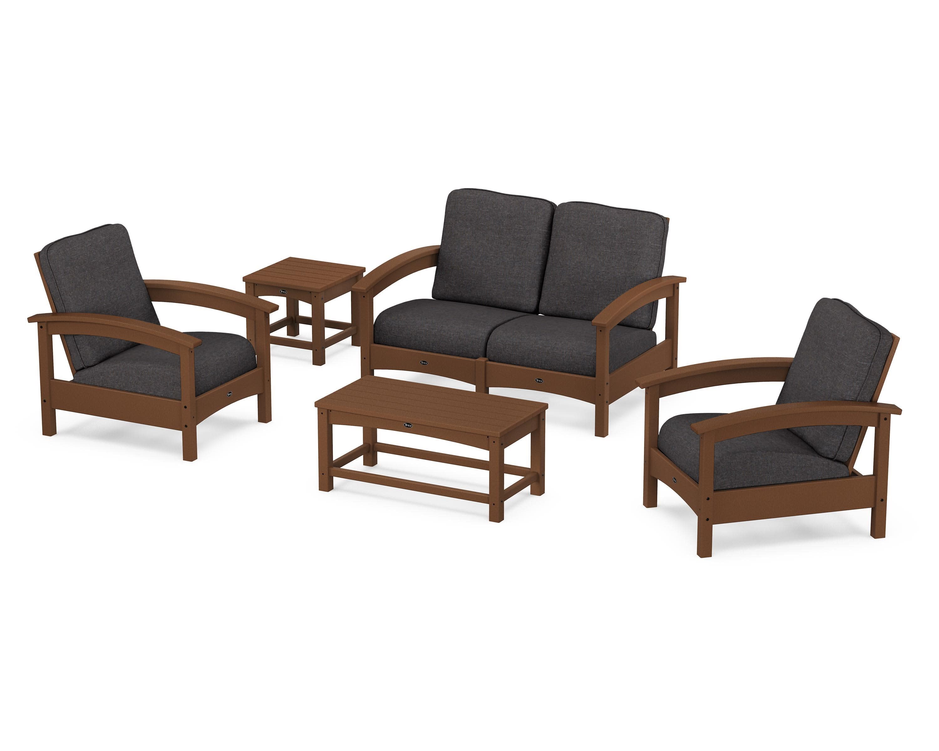 Rockport Club 6-Piece Deep Seating Conversation Set in Tree House / Ash Charcoal