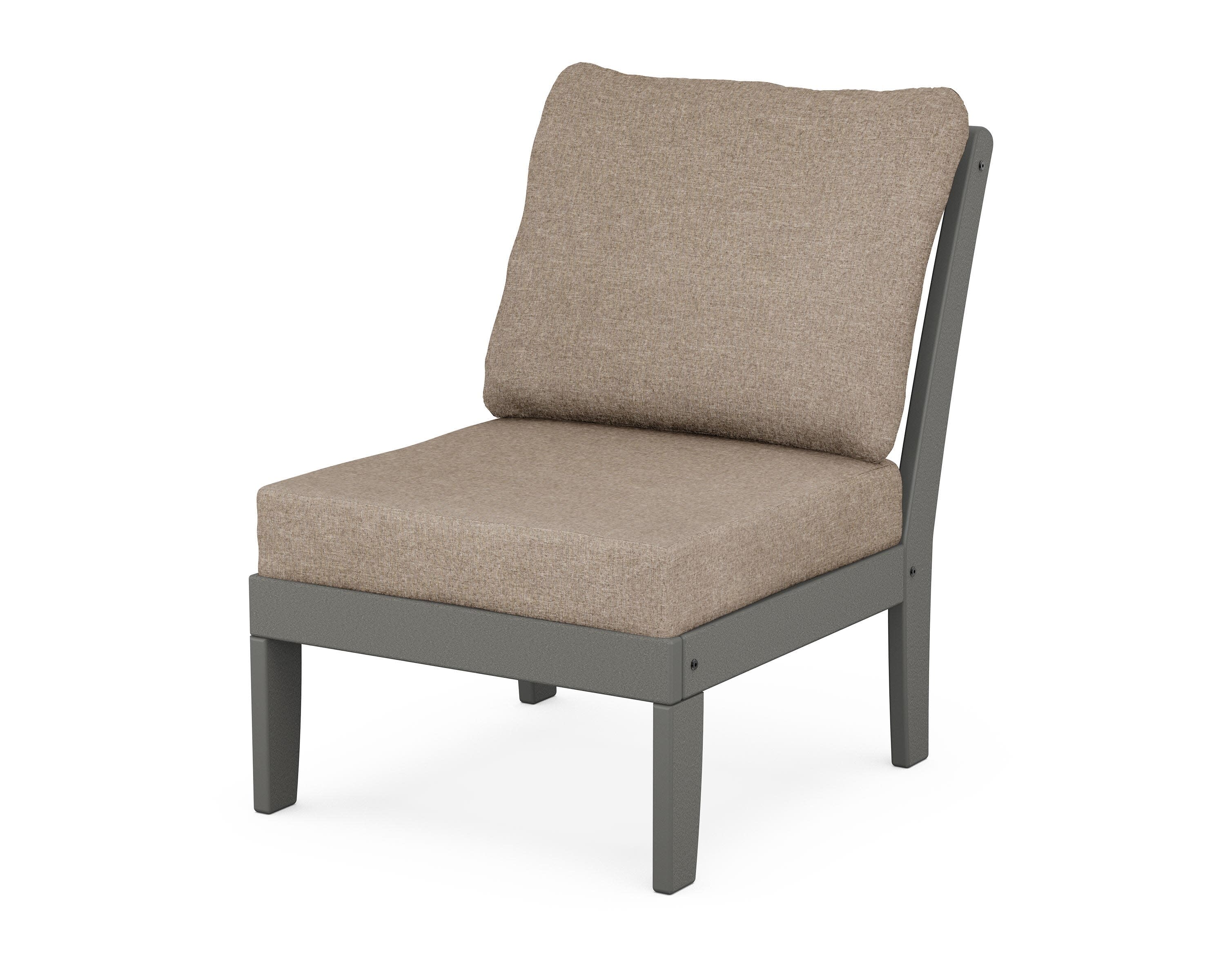 Yacht Club Modular Armless Chair in Stepping Stone / Spiced Burlap