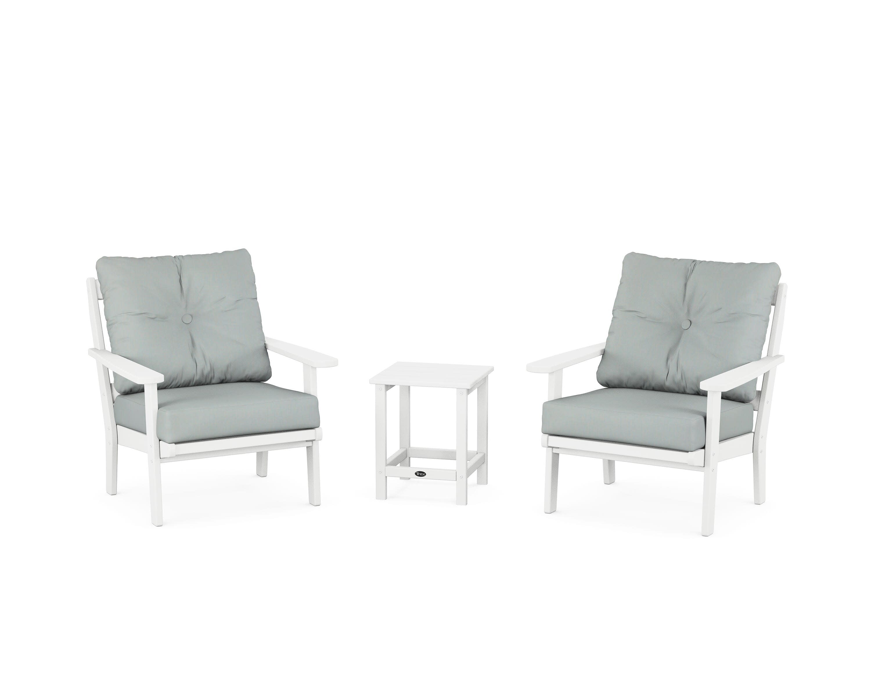 Cape Cod 3-Piece Deep Seating Set in Classic White / Spa