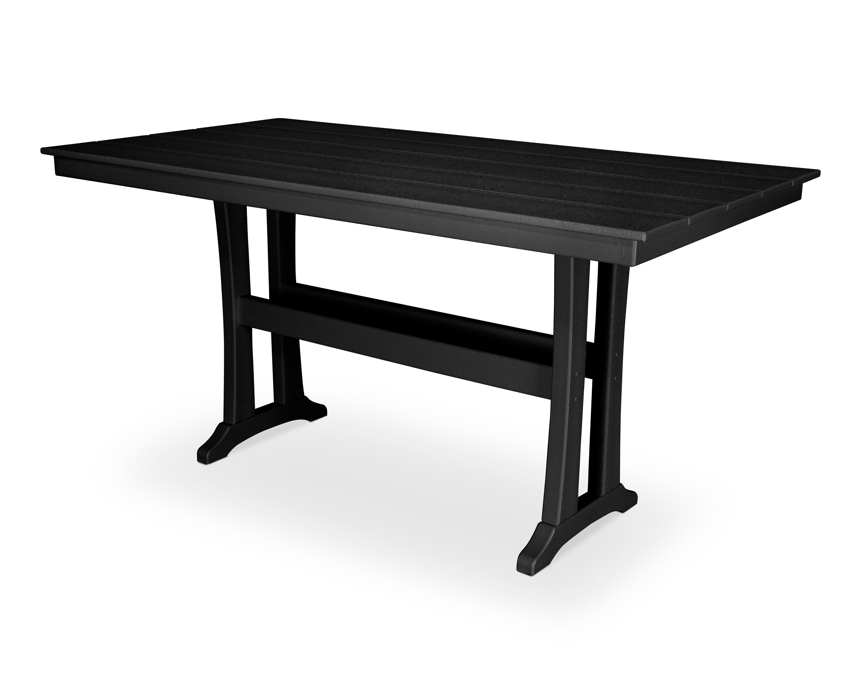 Farmhouse Trestle 37" x 72" Counter Table in Charcoal Black