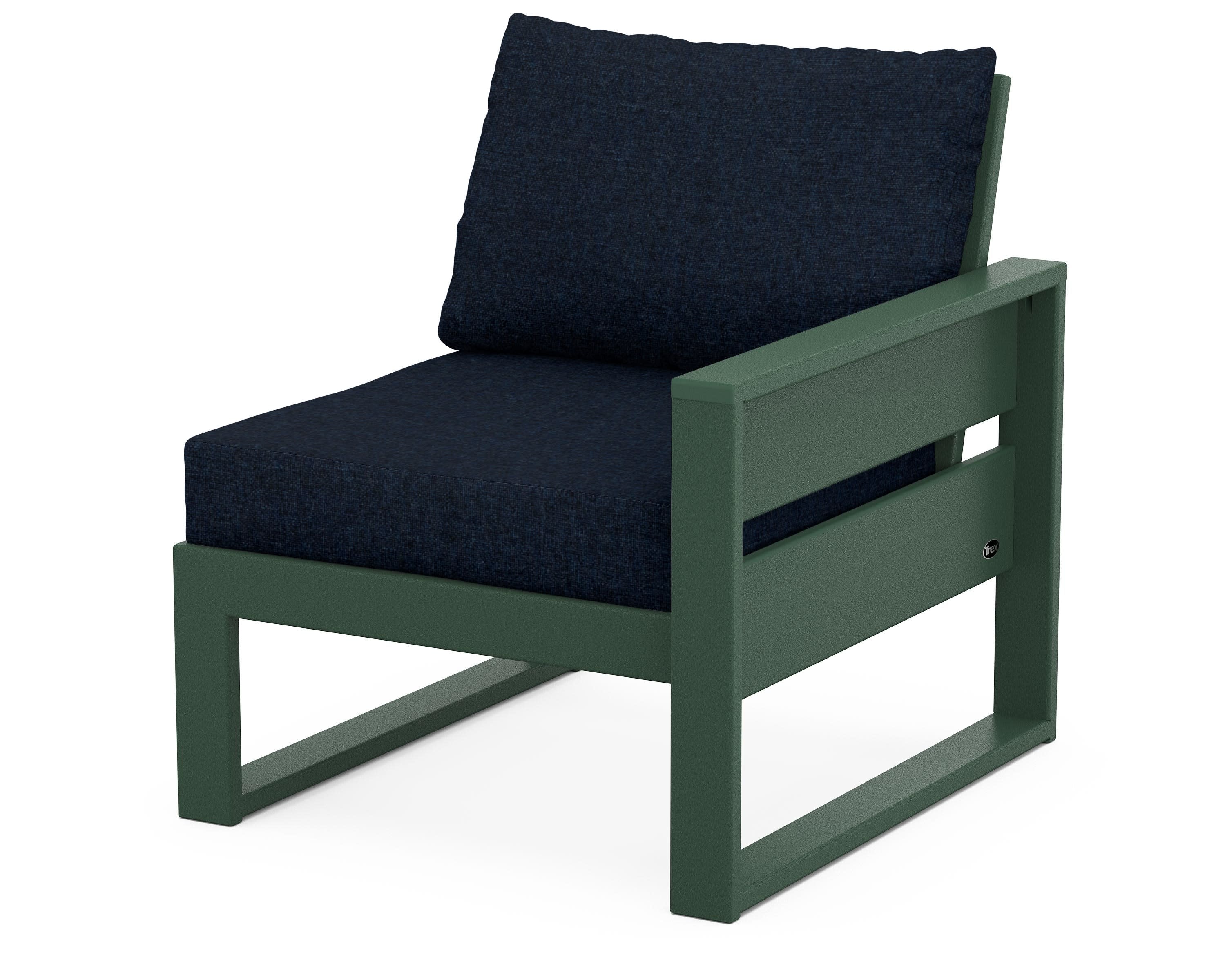 Eastport Modular Right Arm Chair in Rainforest Canopy / Marine Indigo