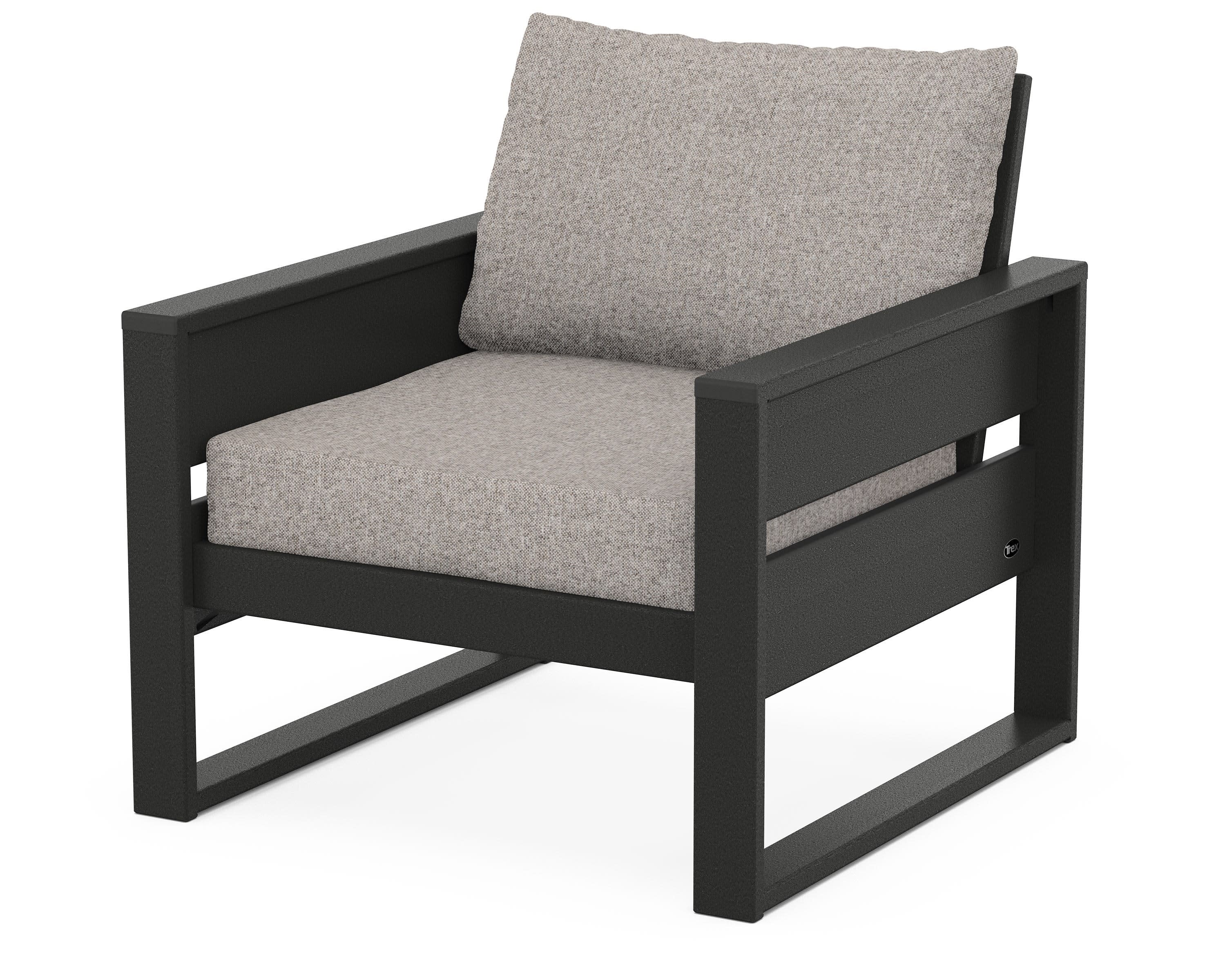 Eastport Club Chair in Charcoal Black / Weathered Tweed