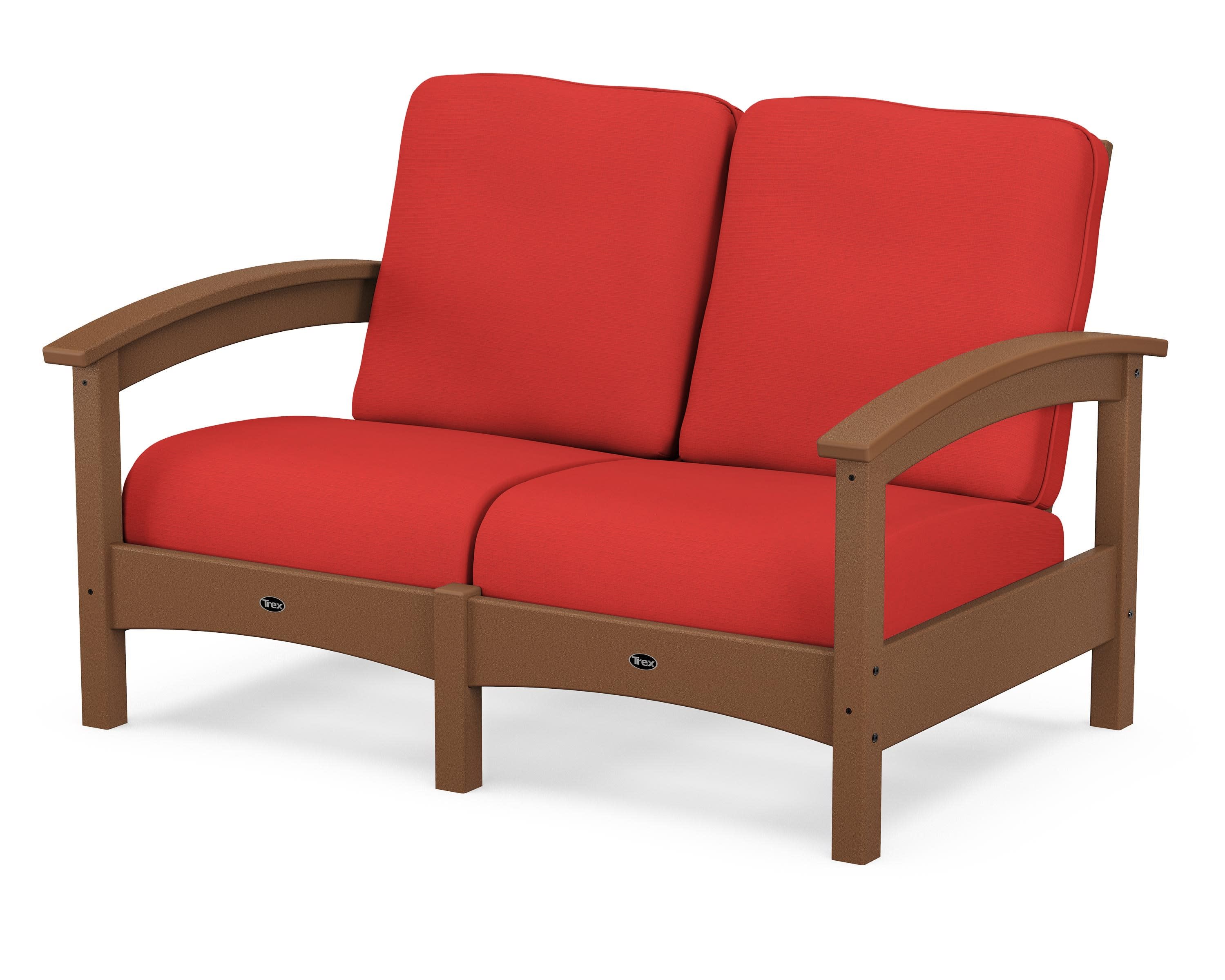 Rockport Club Loveseat in Tree House / Crimson Linen