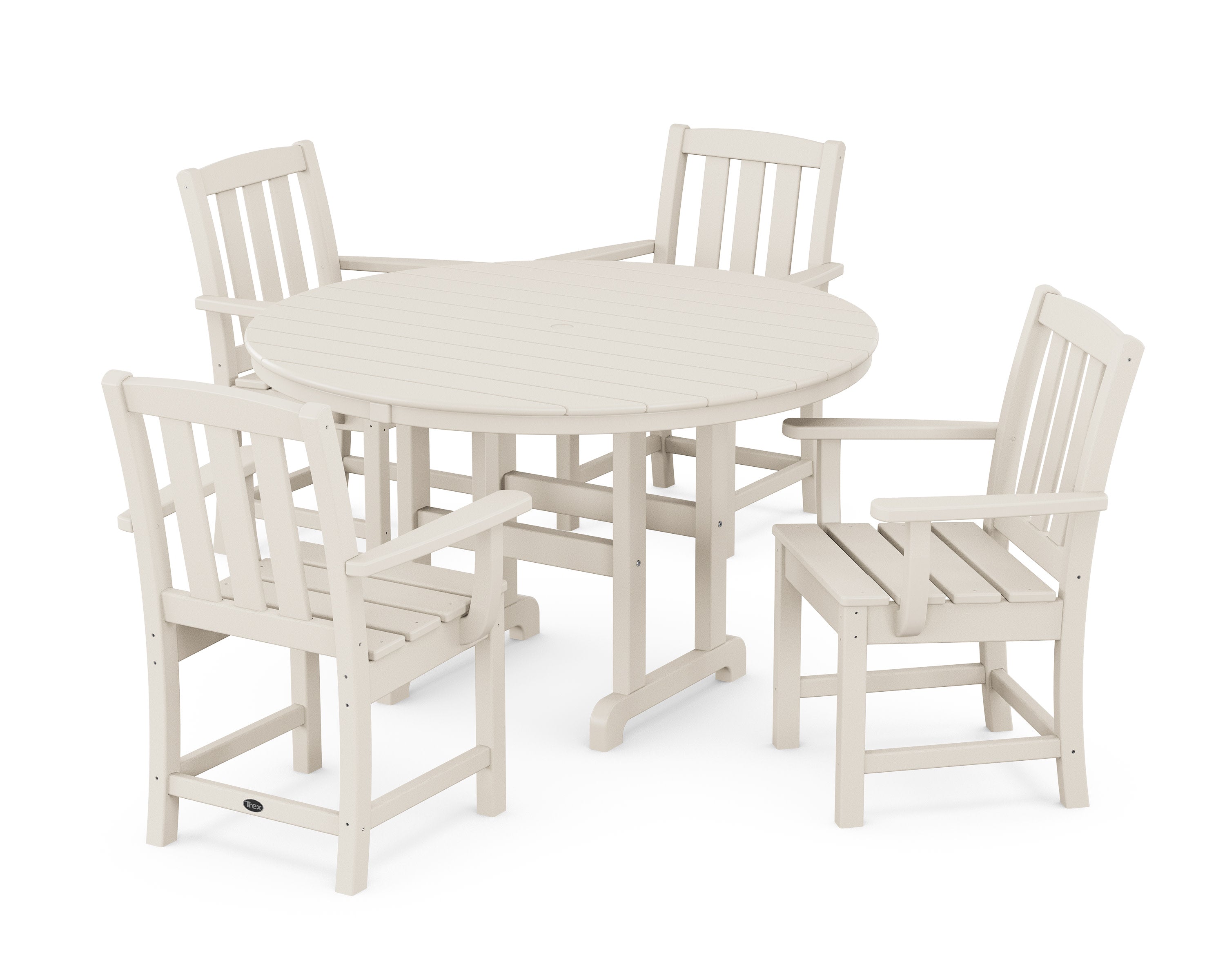 Cape Cod 5-Piece Round Farmhouse Dining Set in Sand Castle