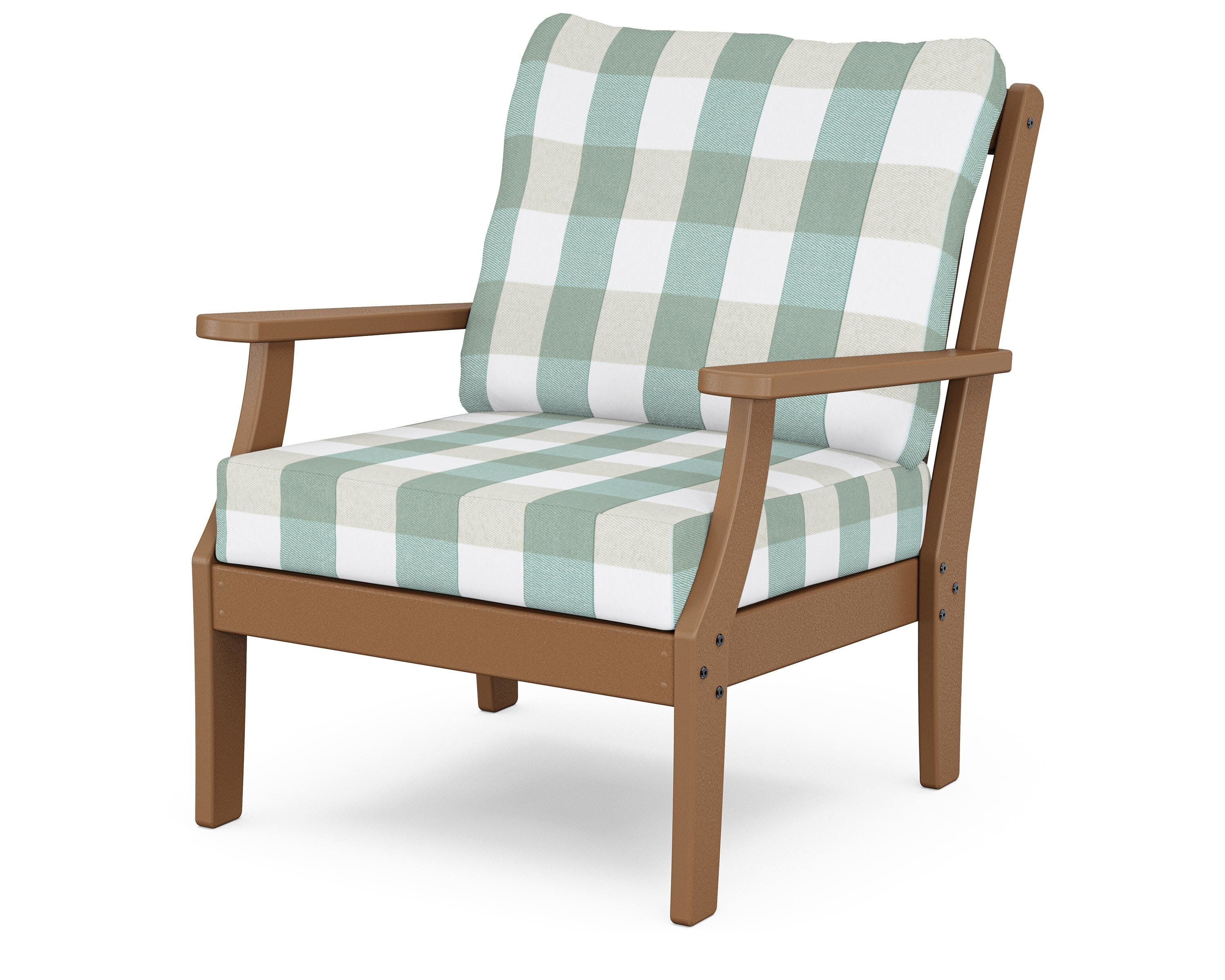 Yacht Club Deep Seating Chair in Tree House / Buffalo Plaid Glacier Spa