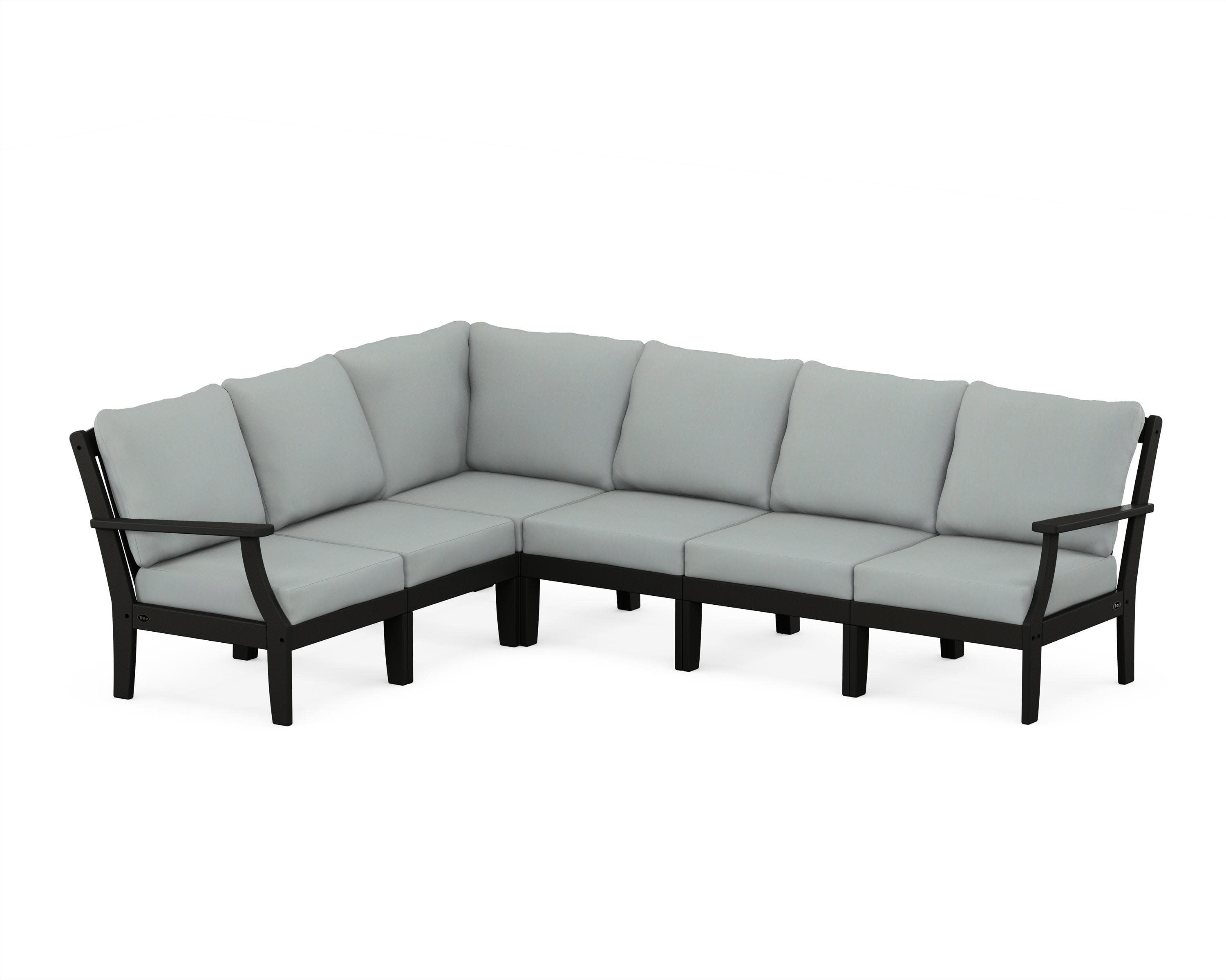 Yacht Club Modular 6-Piece Deep Seating Set in Charcoal Black / Spa