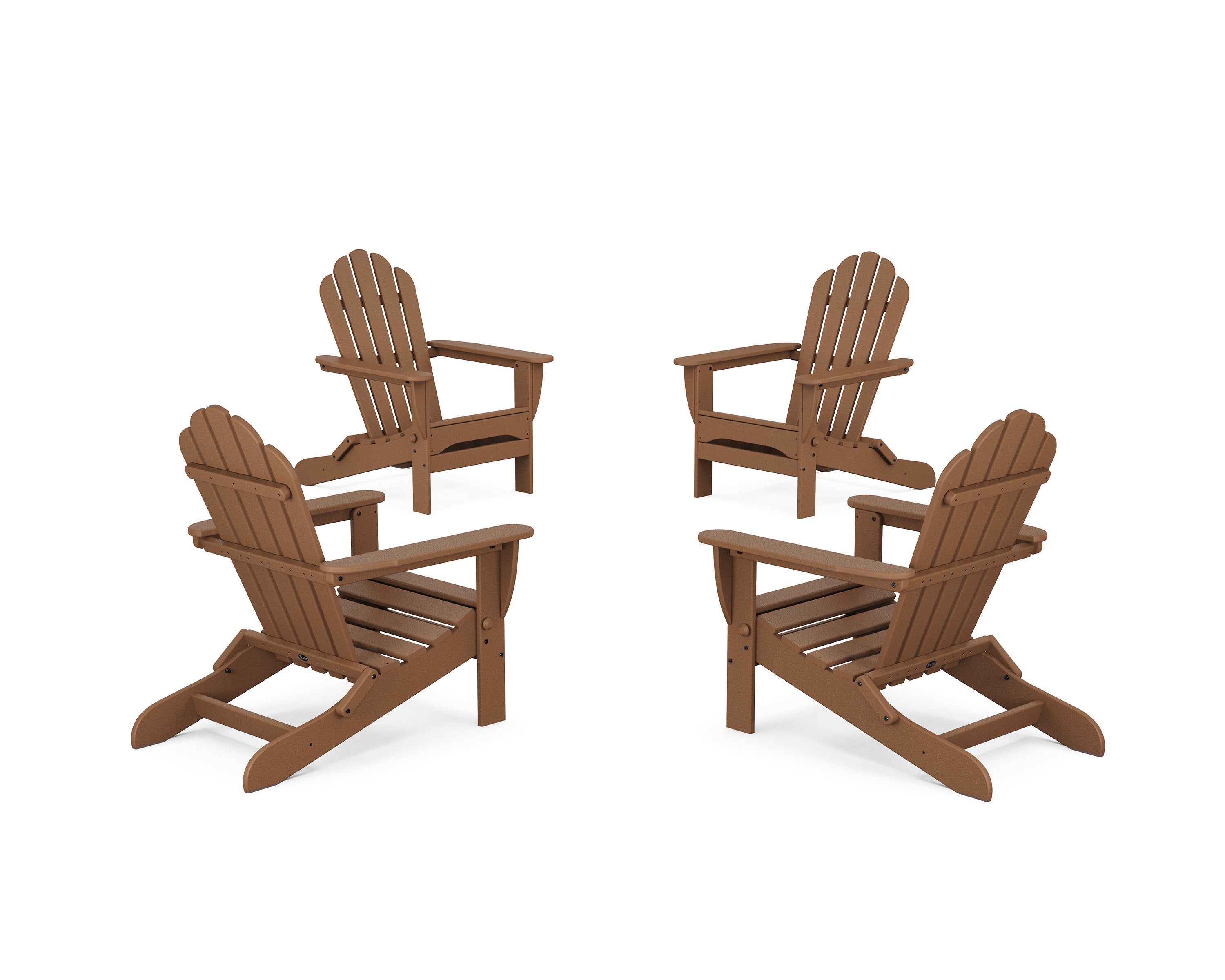 4-Piece Monterey Bay Folding Adirondack Chair Conversation Set in Tree House