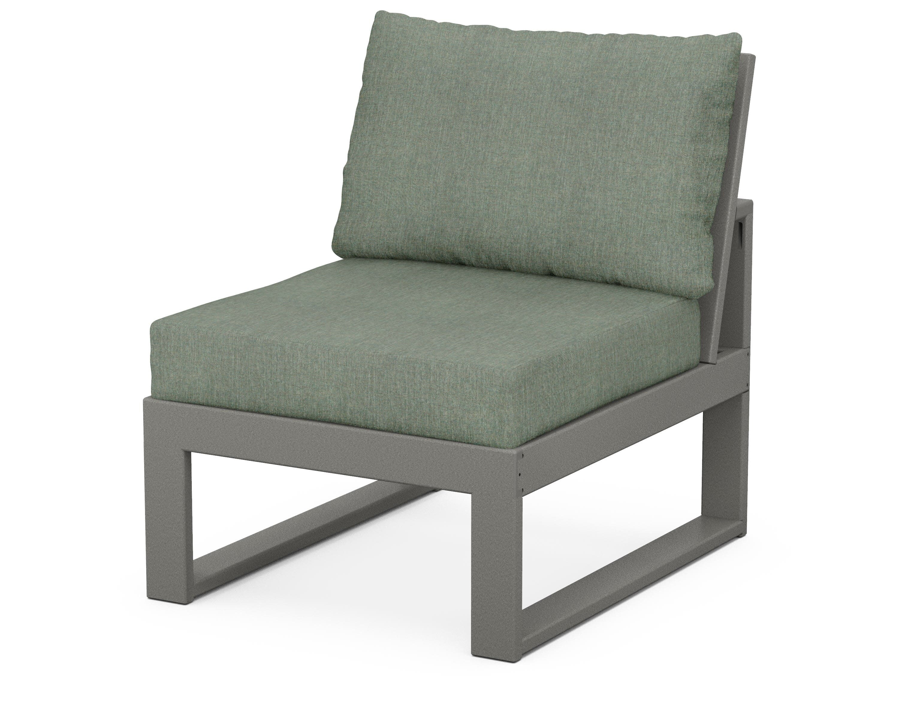 Modular Armless Chair in Slate Grey / Cast Sage