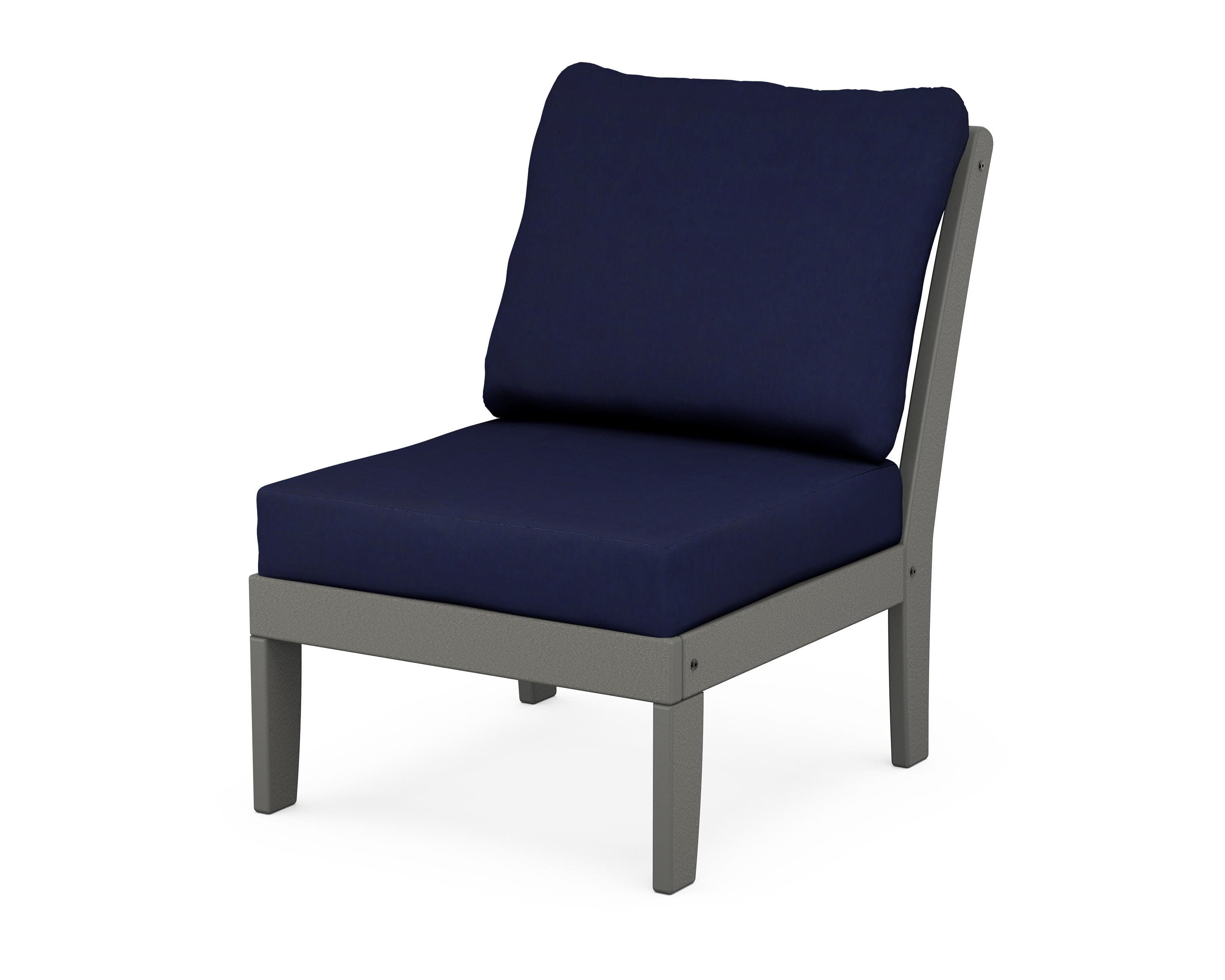 Yacht Club Modular Armless Chair in Stepping Stone / Navy