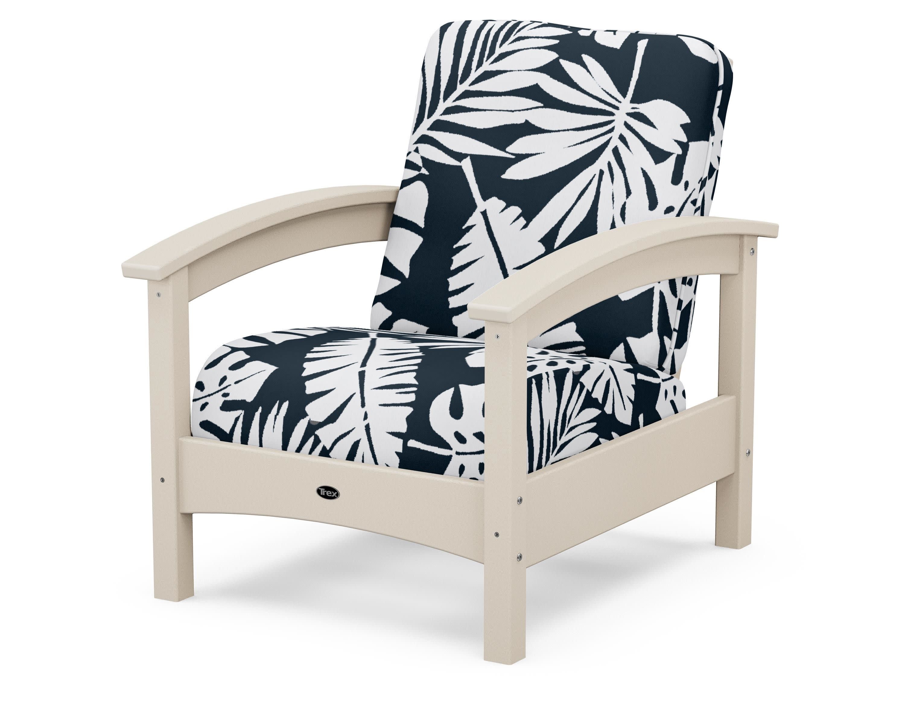 Rockport Club Chair in Sand Castle / Leaf Marine Indigo