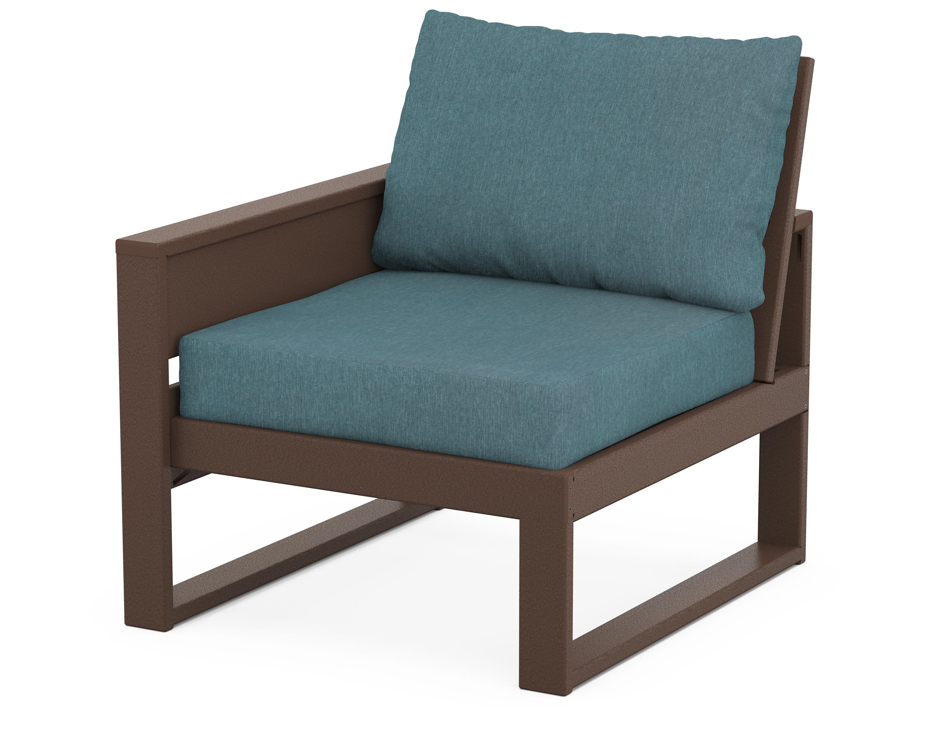 Eastport Modular Left Arm Chair in Vintage Lantern / Ocean Teal