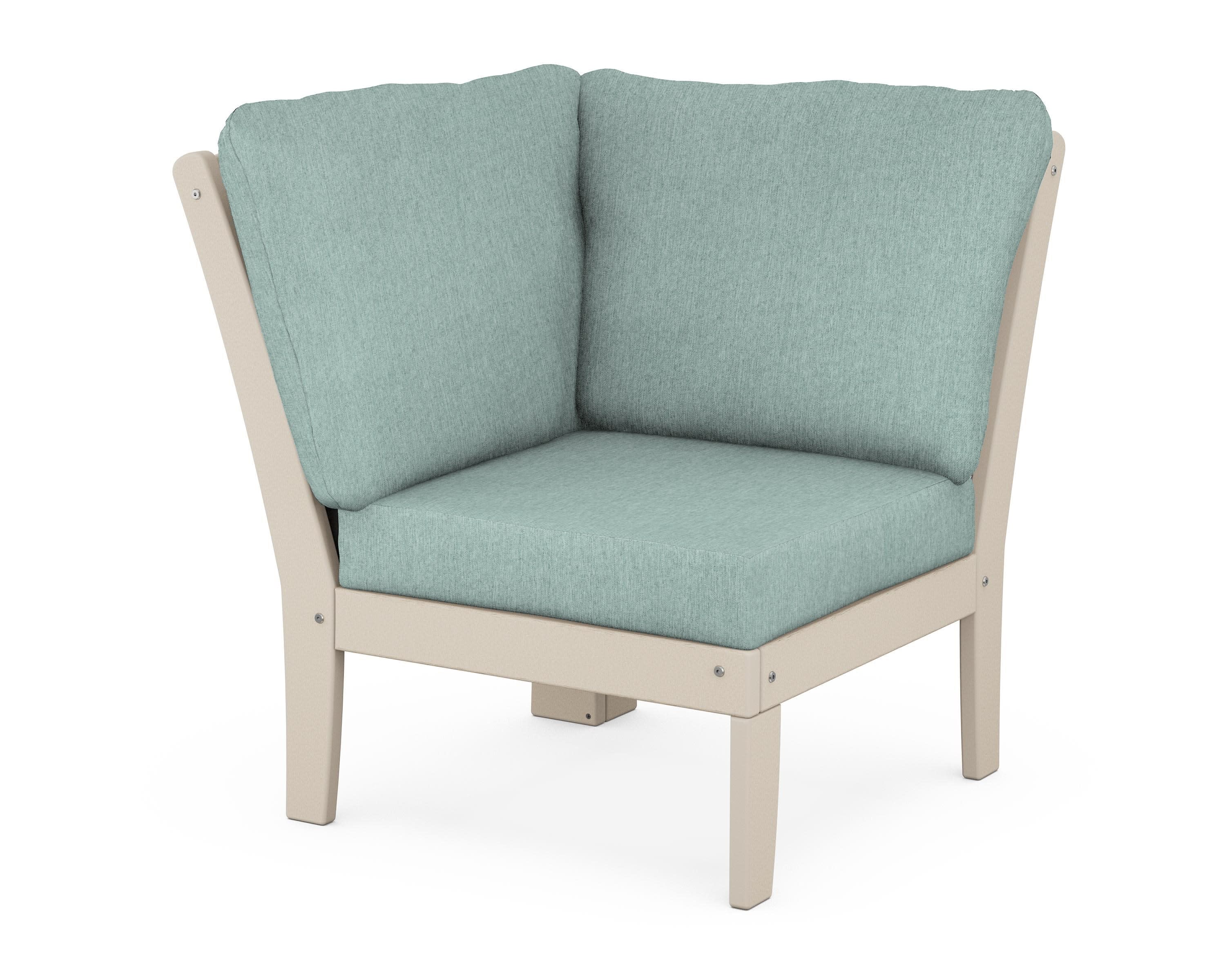 Yacht Club Modular Corner Chair in Sand Castle / Glacier Spa