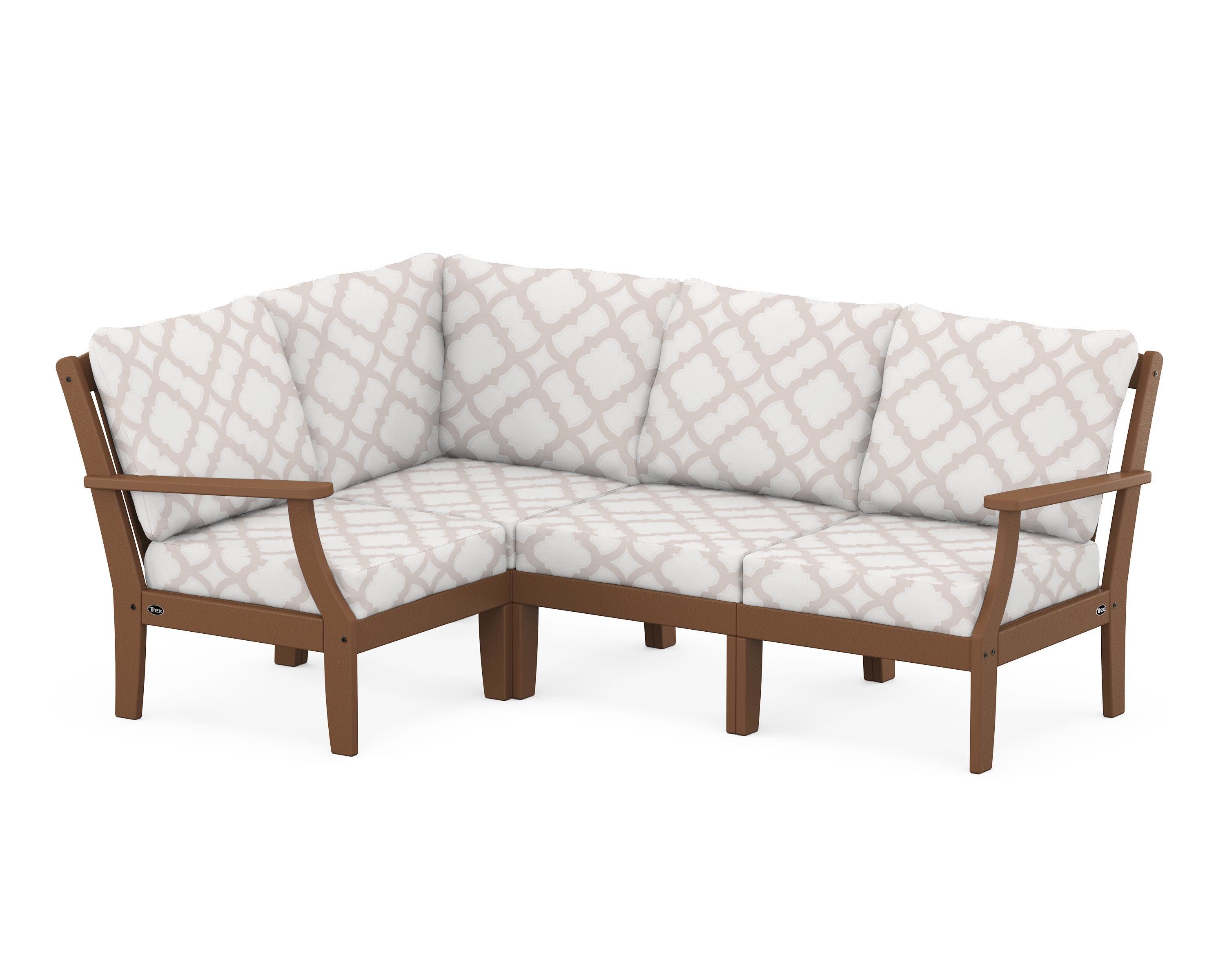 Yacht Club Modular 4-Piece Deep Seating Set in Tree House / Trellis Dune Burlap