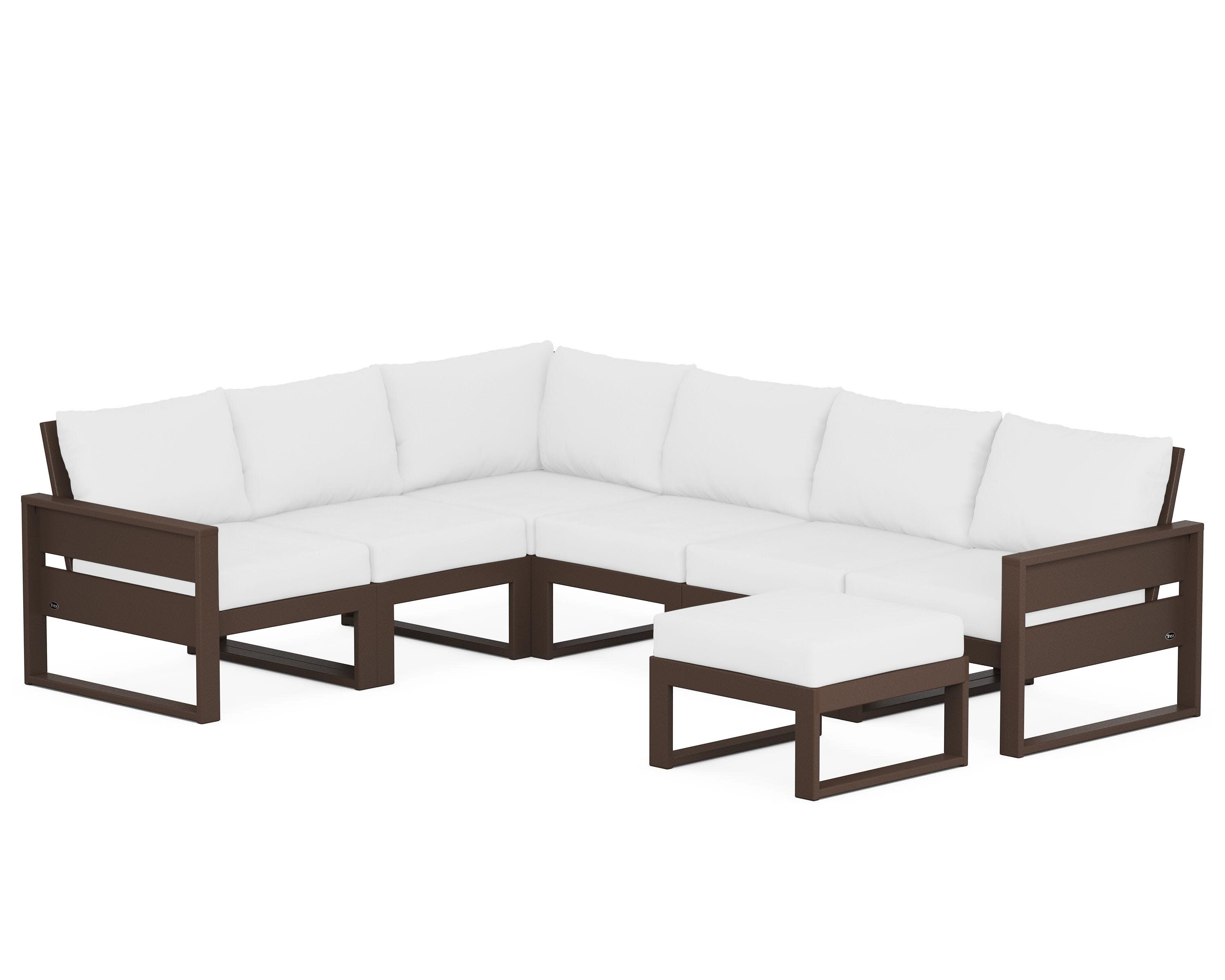 Eastport 6-Piece Sectional with Ottoman in Vintage Lantern / Natural