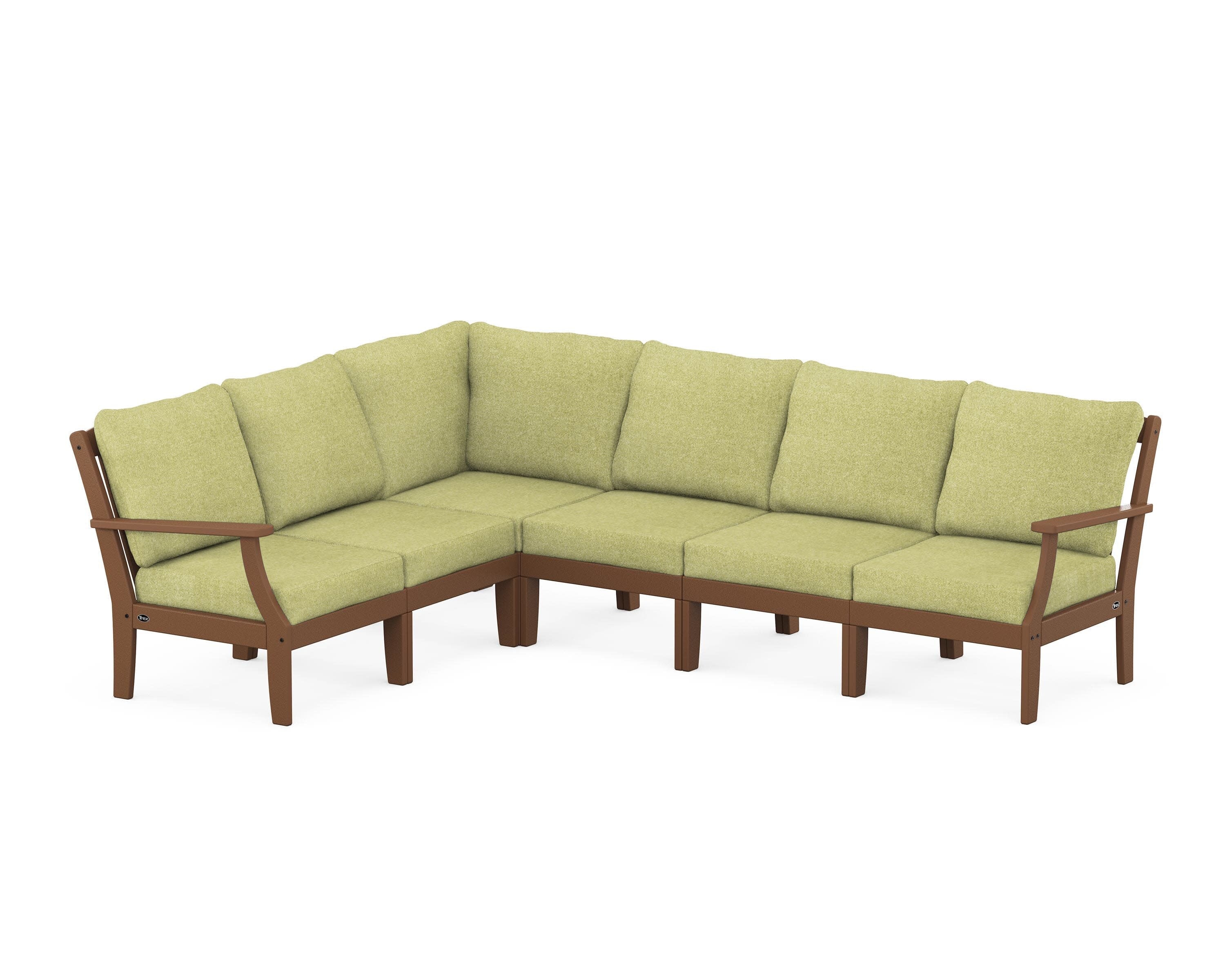 Yacht Club Modular 6-Piece Deep Seating Set in Tree House / Chartreuse Boucle