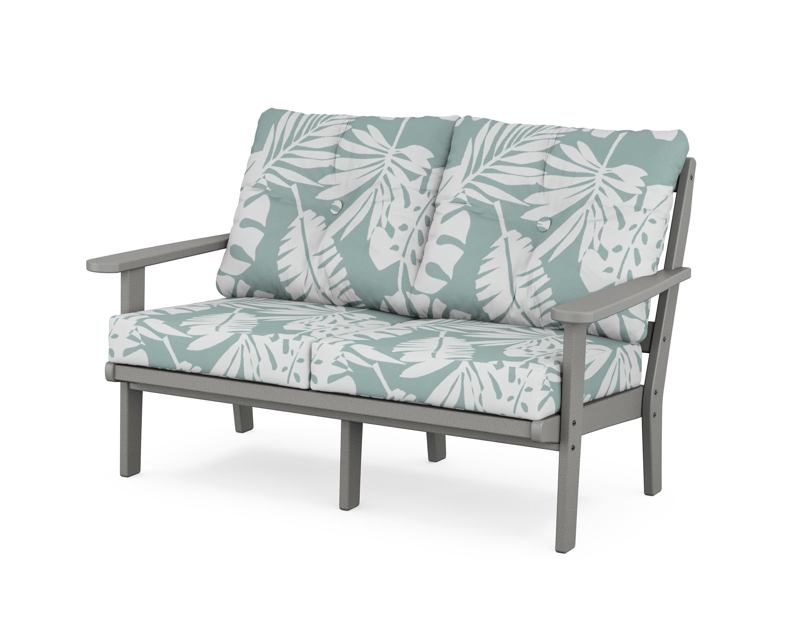 Cape Cod Deep Seating Loveseat in Stepping Stone / Leaf Glacier Spa