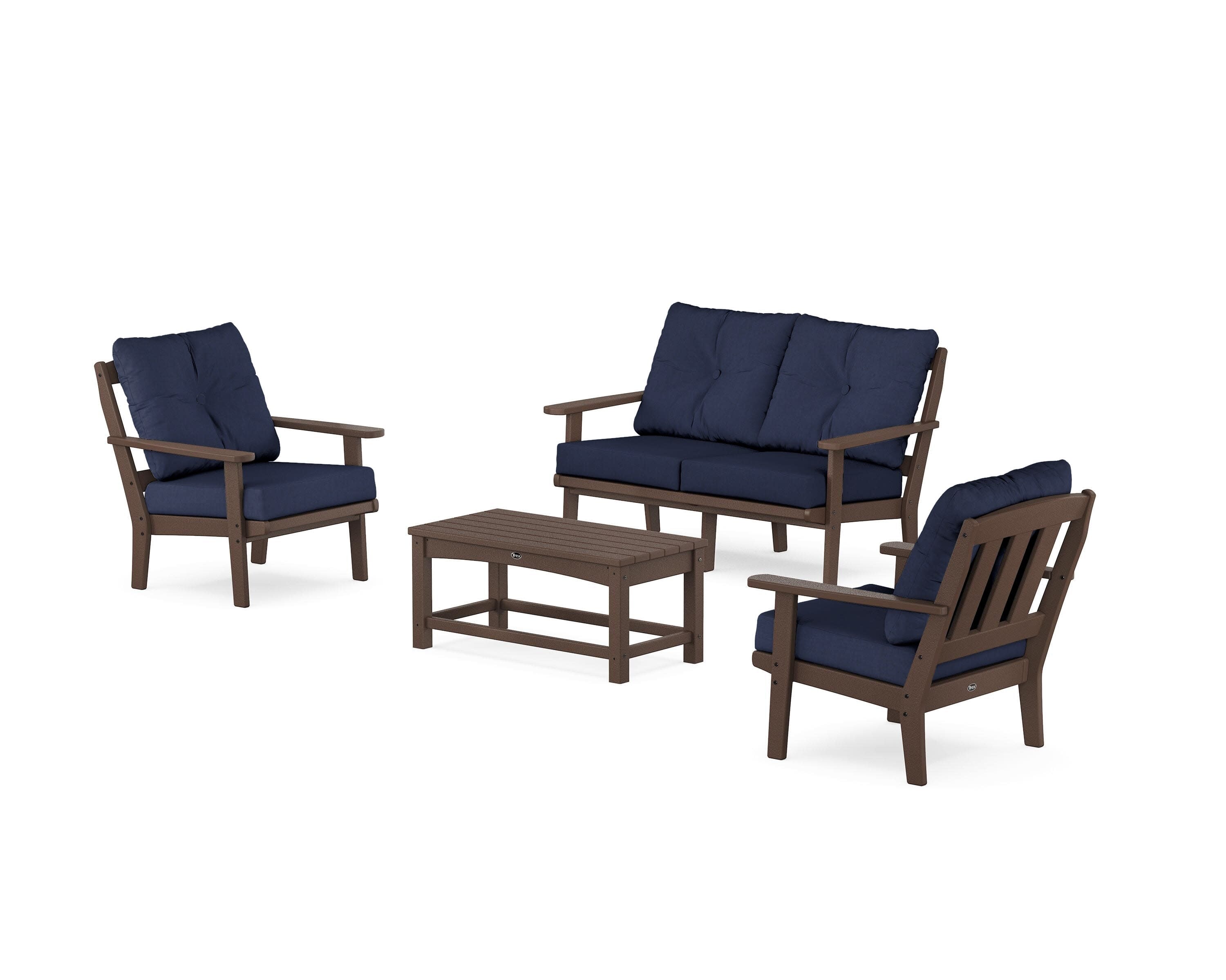 Cape Cod 4-Piece Deep Seating Set with Loveseat in Vintage Lantern / Spectrum Indigo