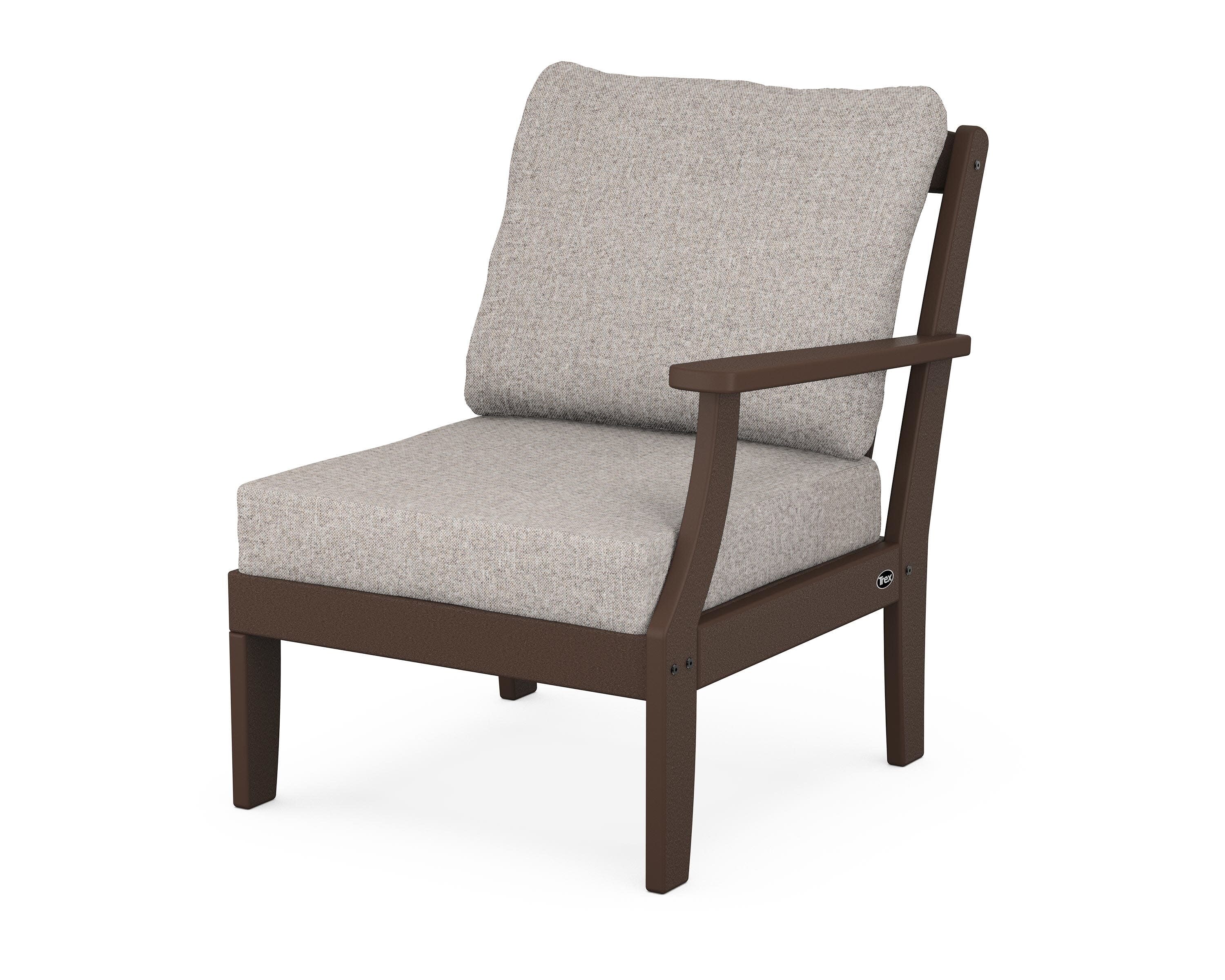 Yacht Club Modular Right Arm Chair in Vintage Lantern / Weathered Tweed