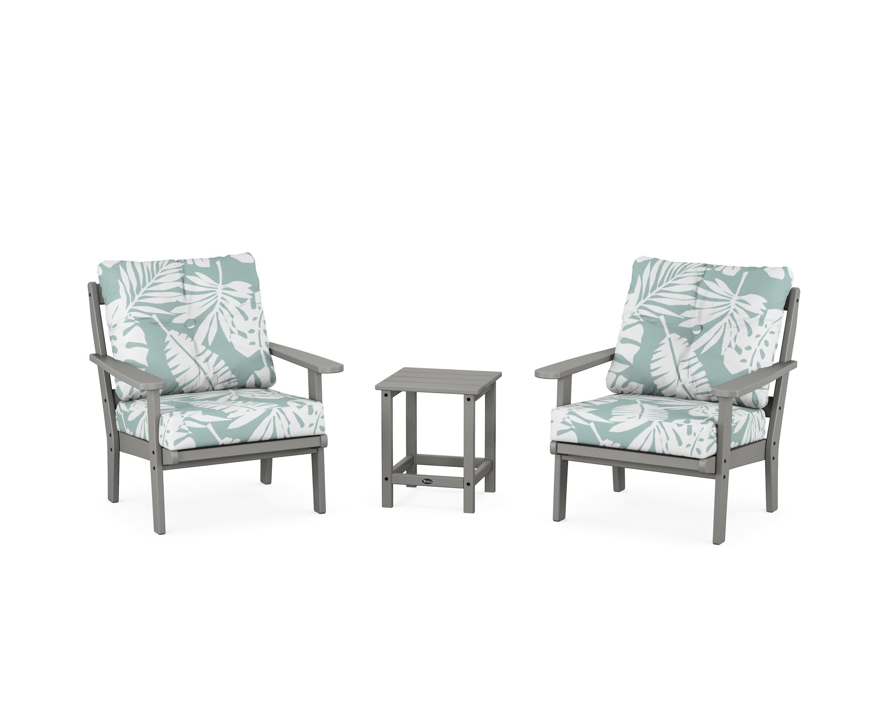 Cape Cod 3-Piece Deep Seating Set in Stepping Stone / Leaf Glacier Spa