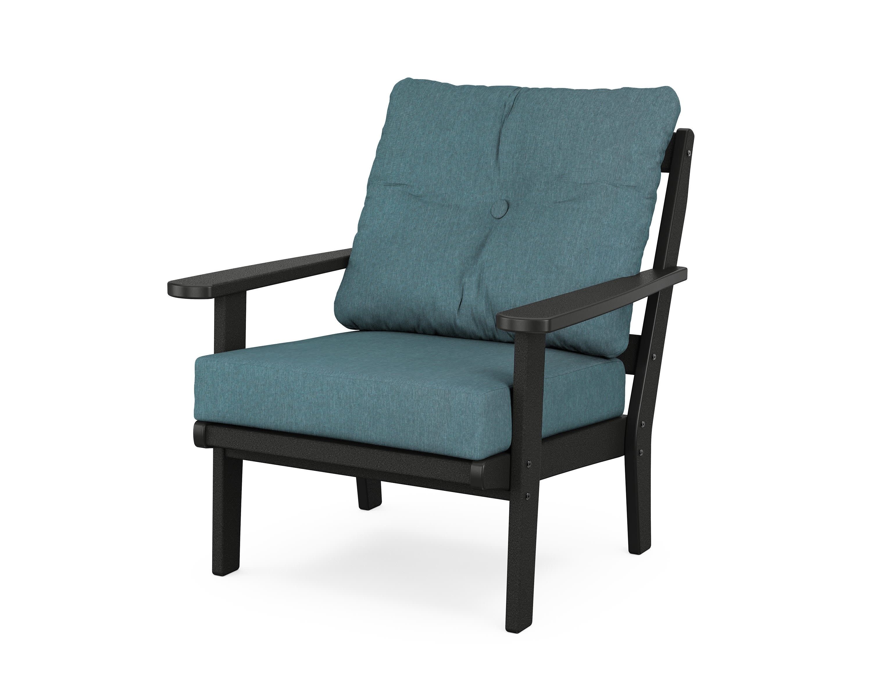 Cape Cod Deep Seating Chair in Charcoal Black / Ocean Teal