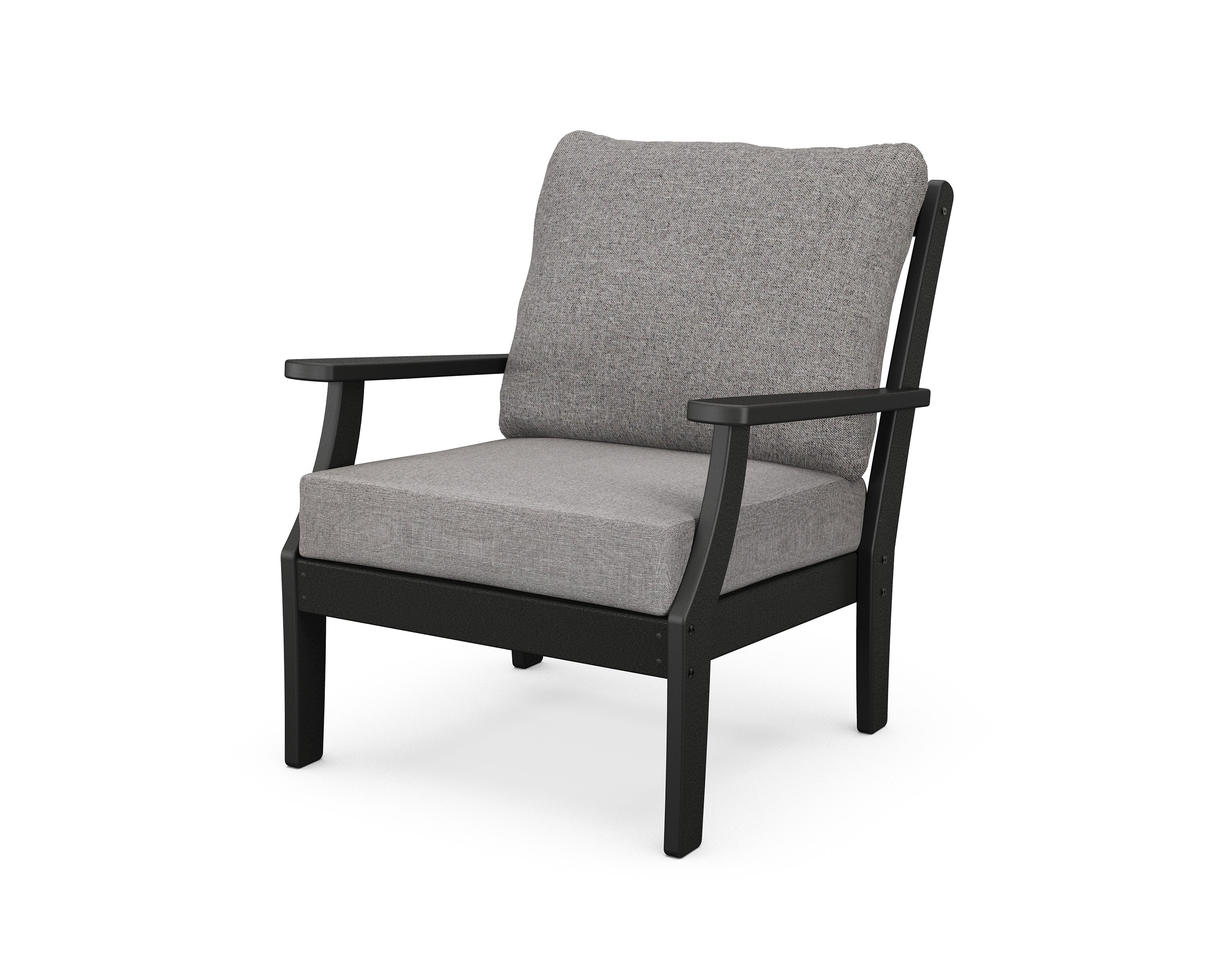 Yacht Club Deep Seating Chair in Charcoal Black / Grey Mist