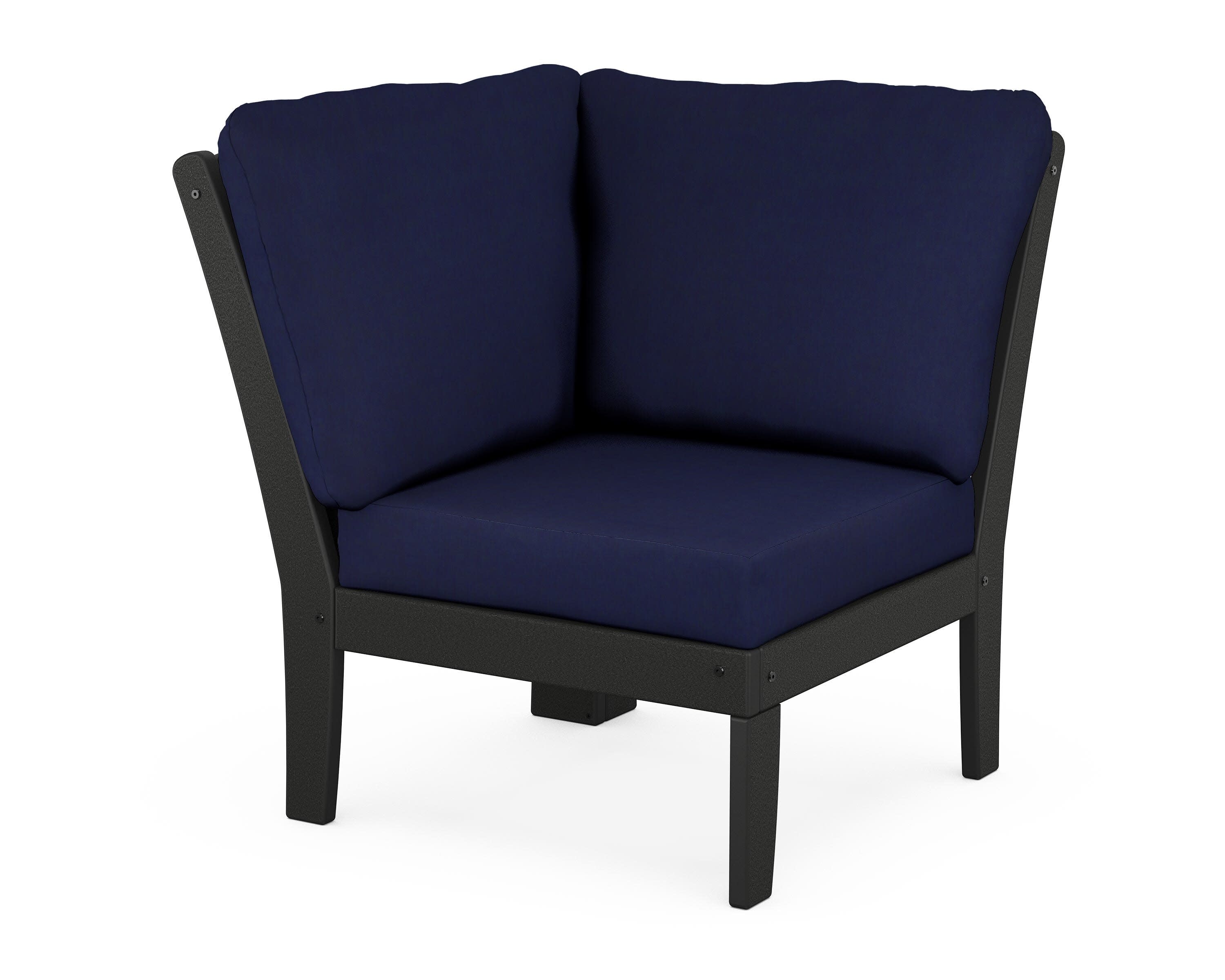 Yacht Club Modular Corner Chair in Charcoal Black / Navy