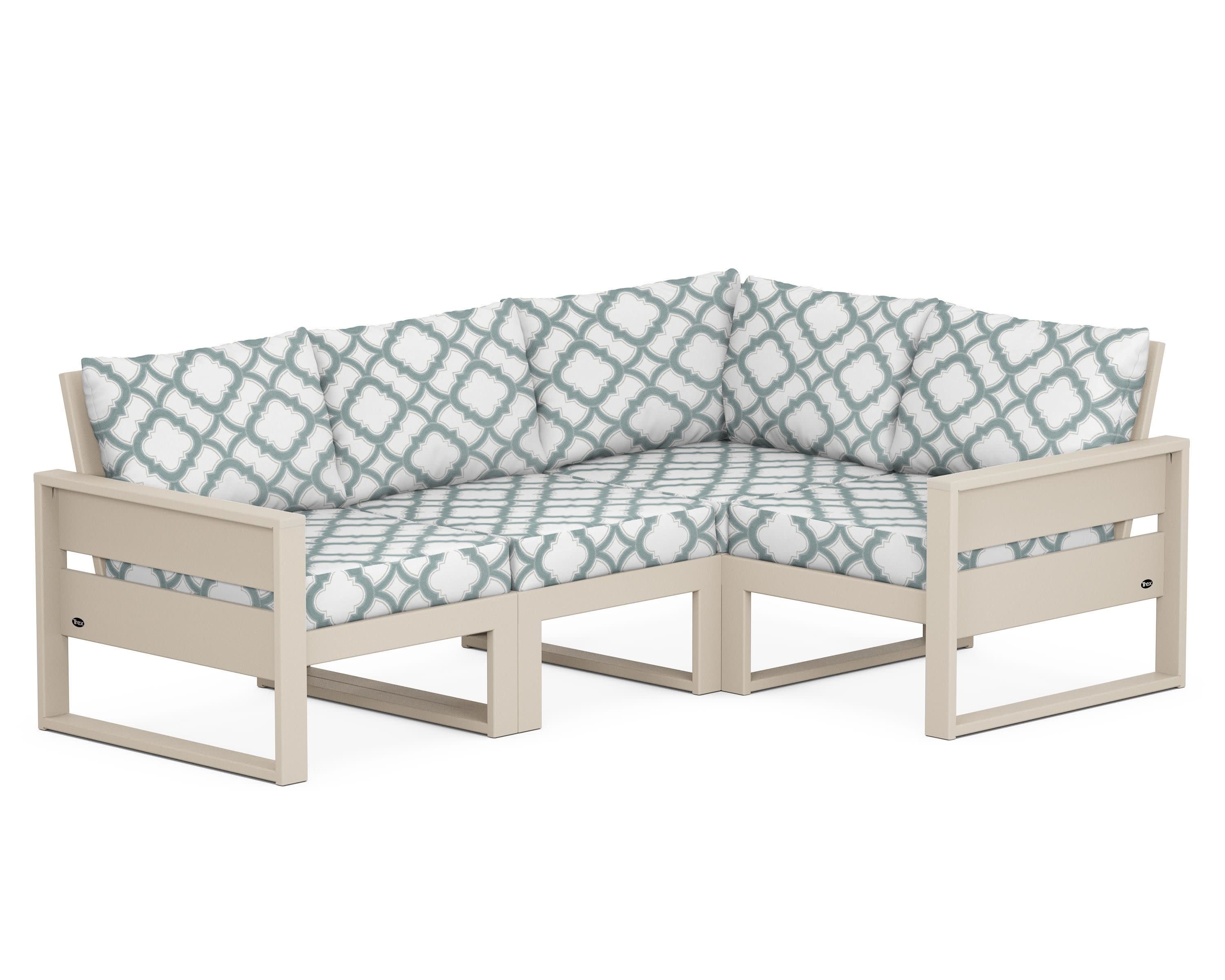 Eastport 4- Piece Sectional in Sand Castle / Trellis Glacier Spa